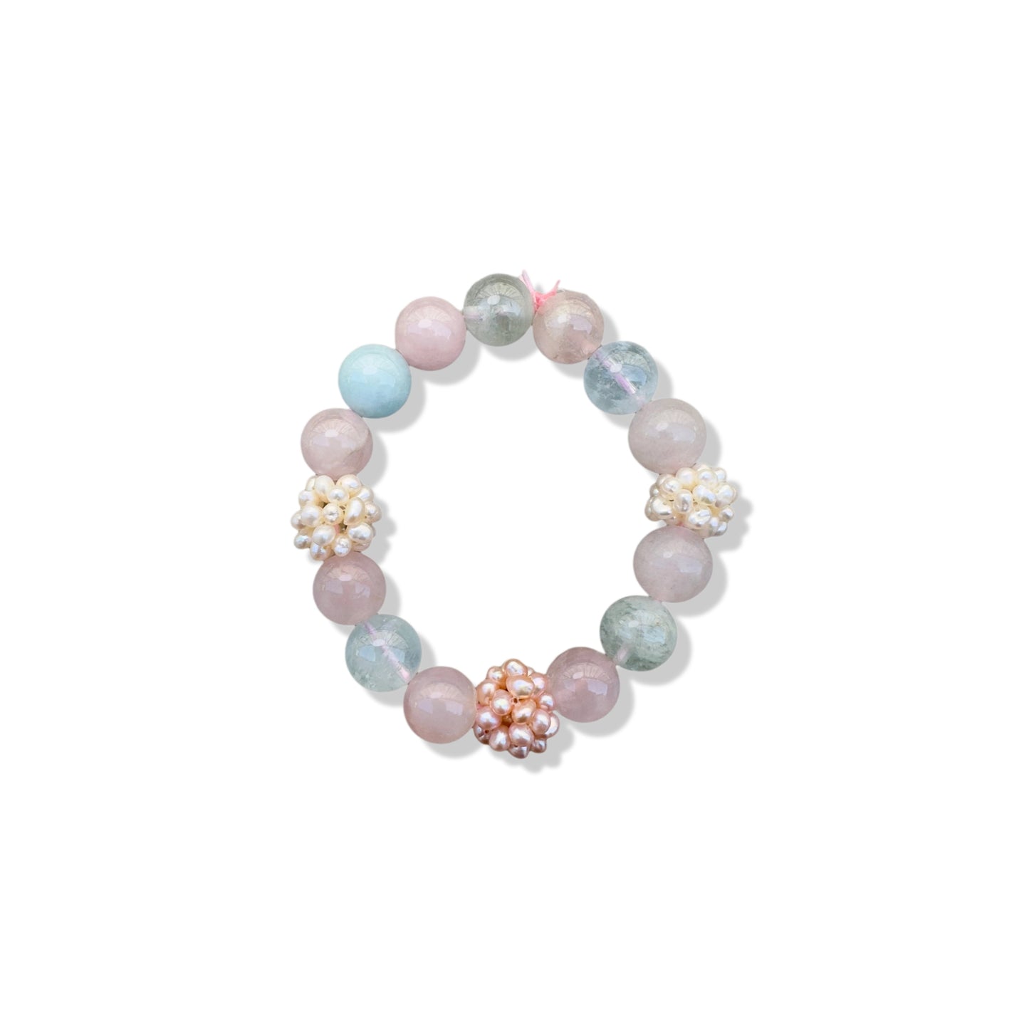 Inner Peace Bracelet with Mix Beryl and Pearl Cluster