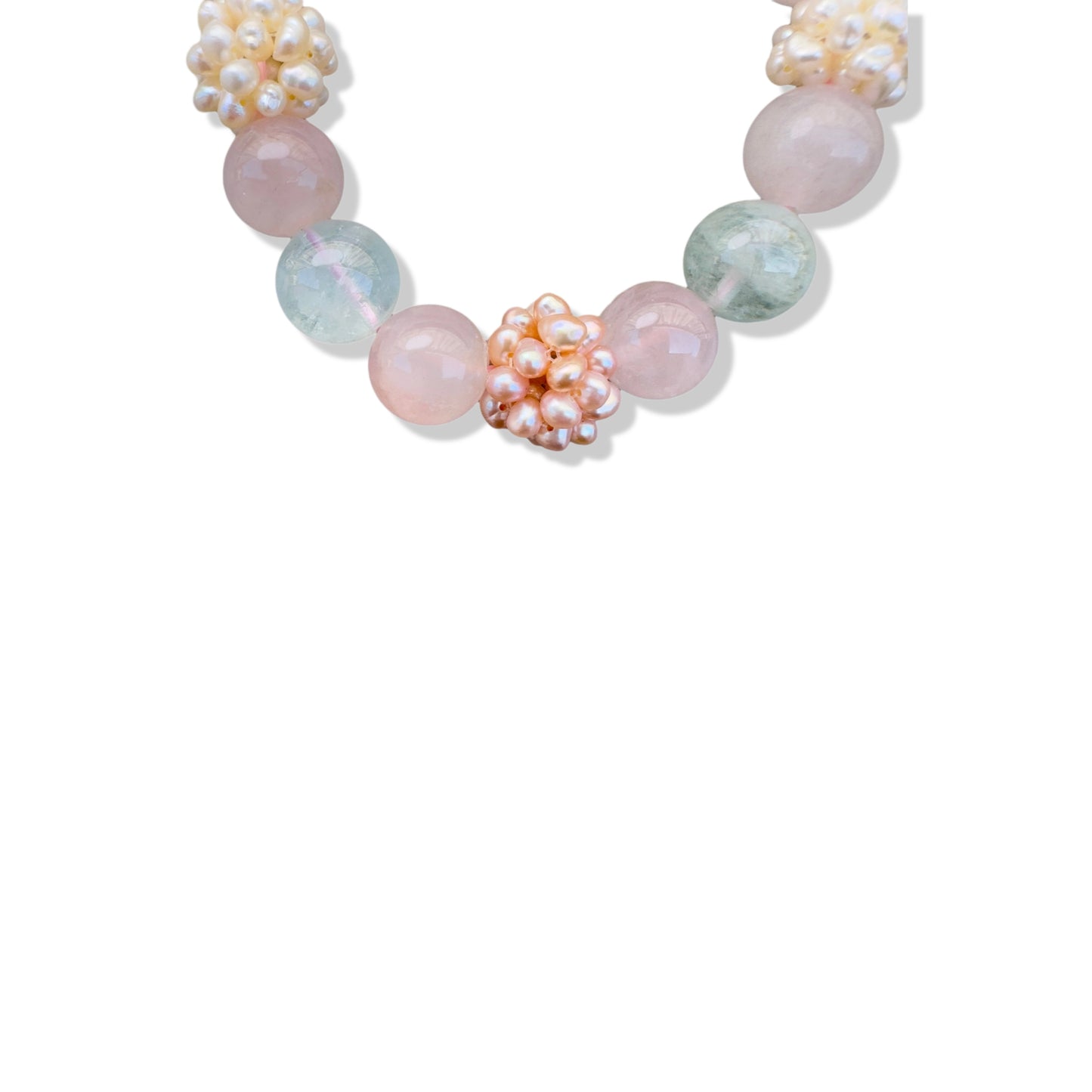 Inner Peace Bracelet with Mix Beryl and Pearl Cluster