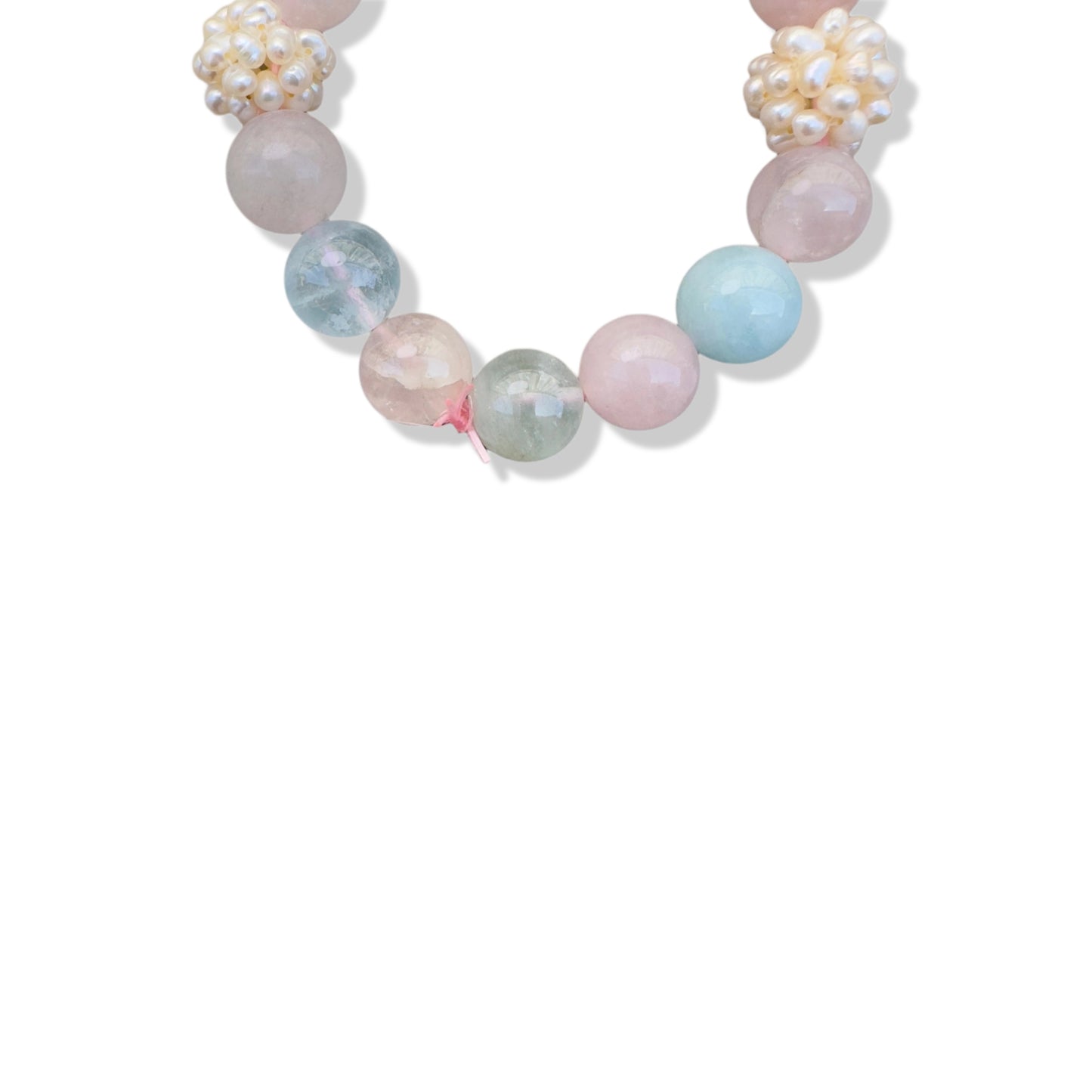 Inner Peace Bracelet with Mix Beryl and Pearl Cluster