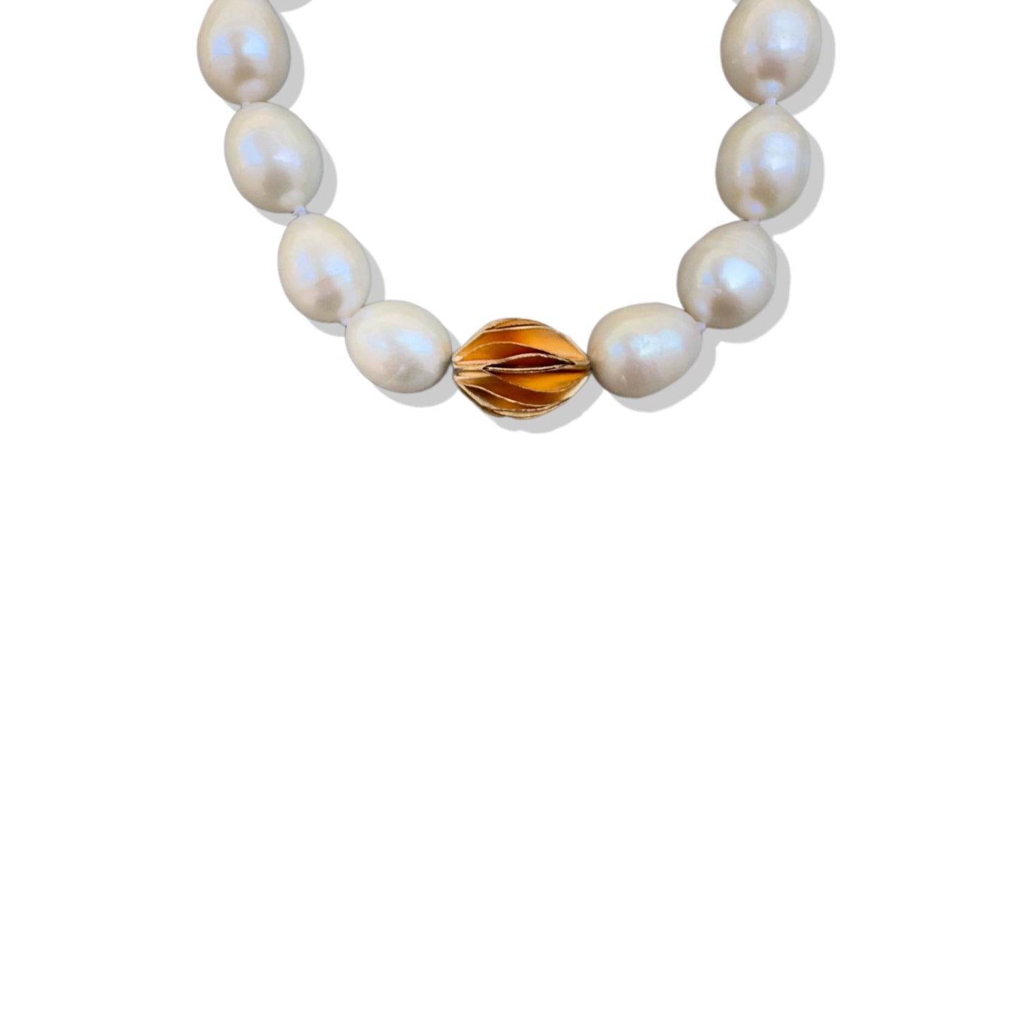 Inner Peace Bracelet with Freshwater Pearl and Gold Fill Bead