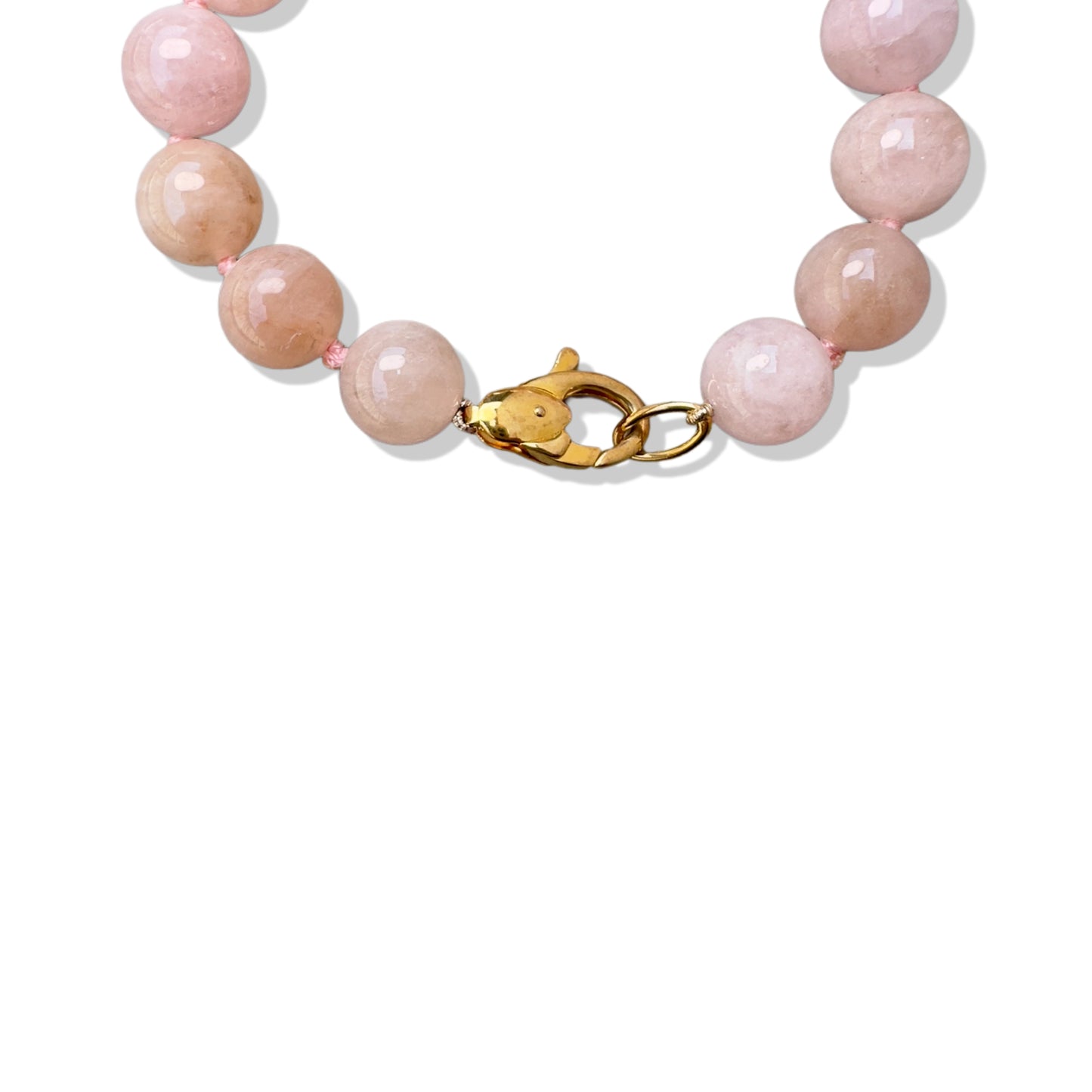 Inner Peace Bracelet with White Freshwater Pearl and Morganite