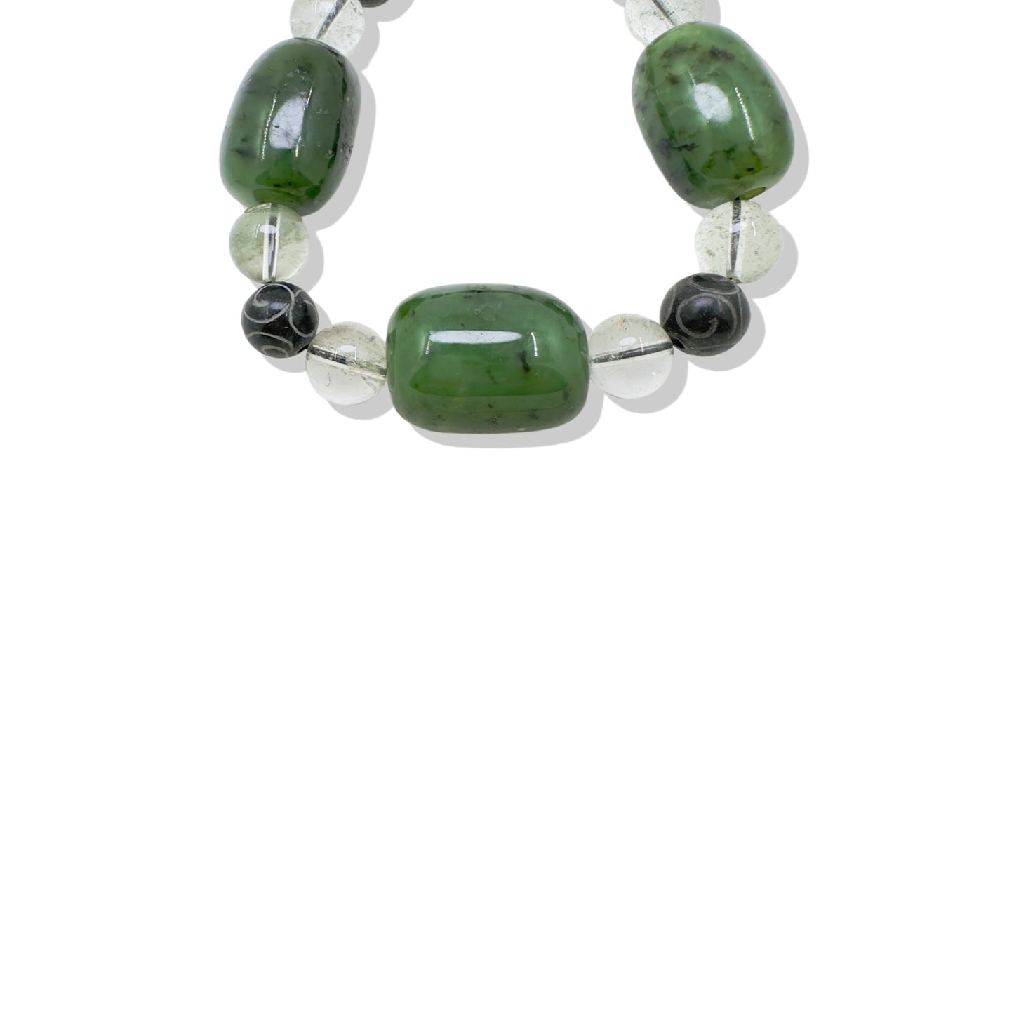 Joy bracelet with Maw Sit Sit , Green Phantom Quartz and Antique Jasper
