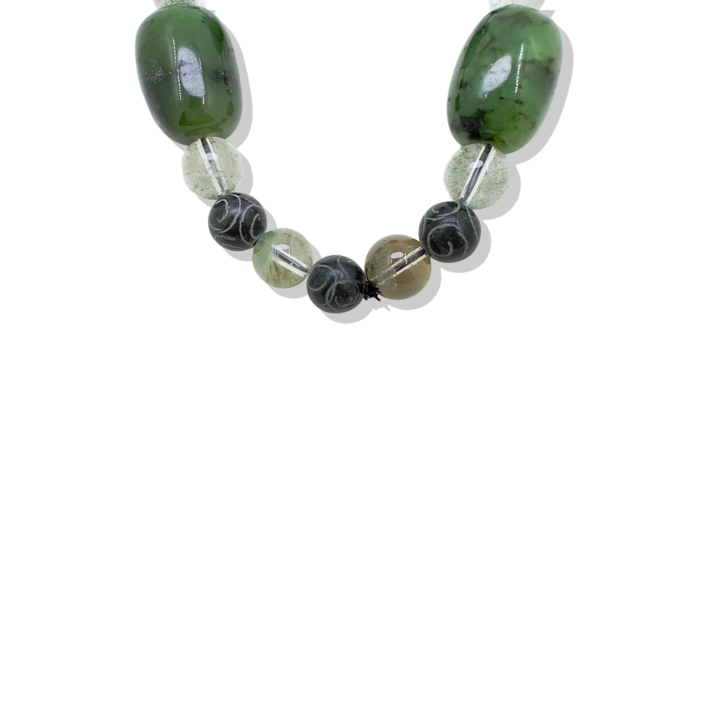 Joy bracelet with Maw Sit Sit , Green Phantom Quartz and Antique Jasper