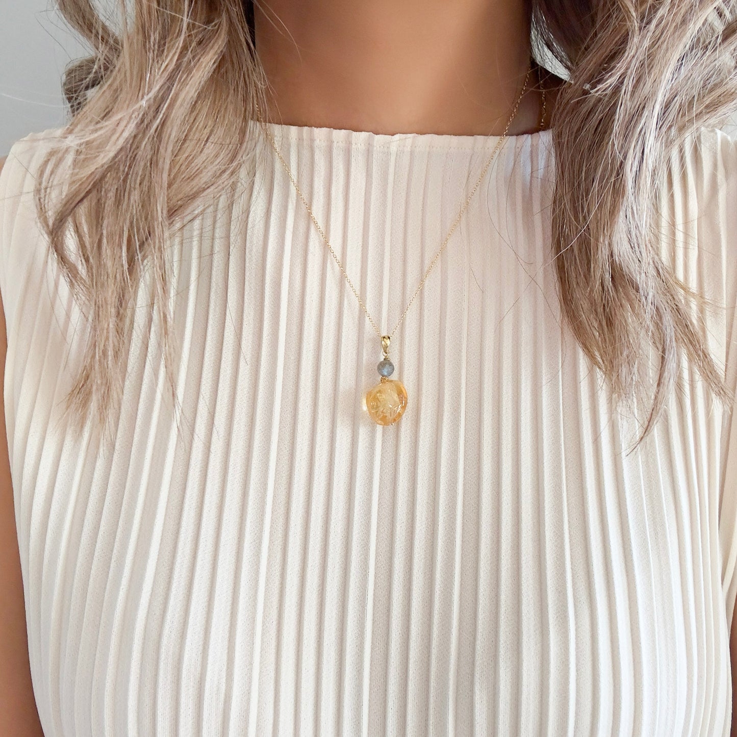 Joy Pendant with Citrine and Labradorite