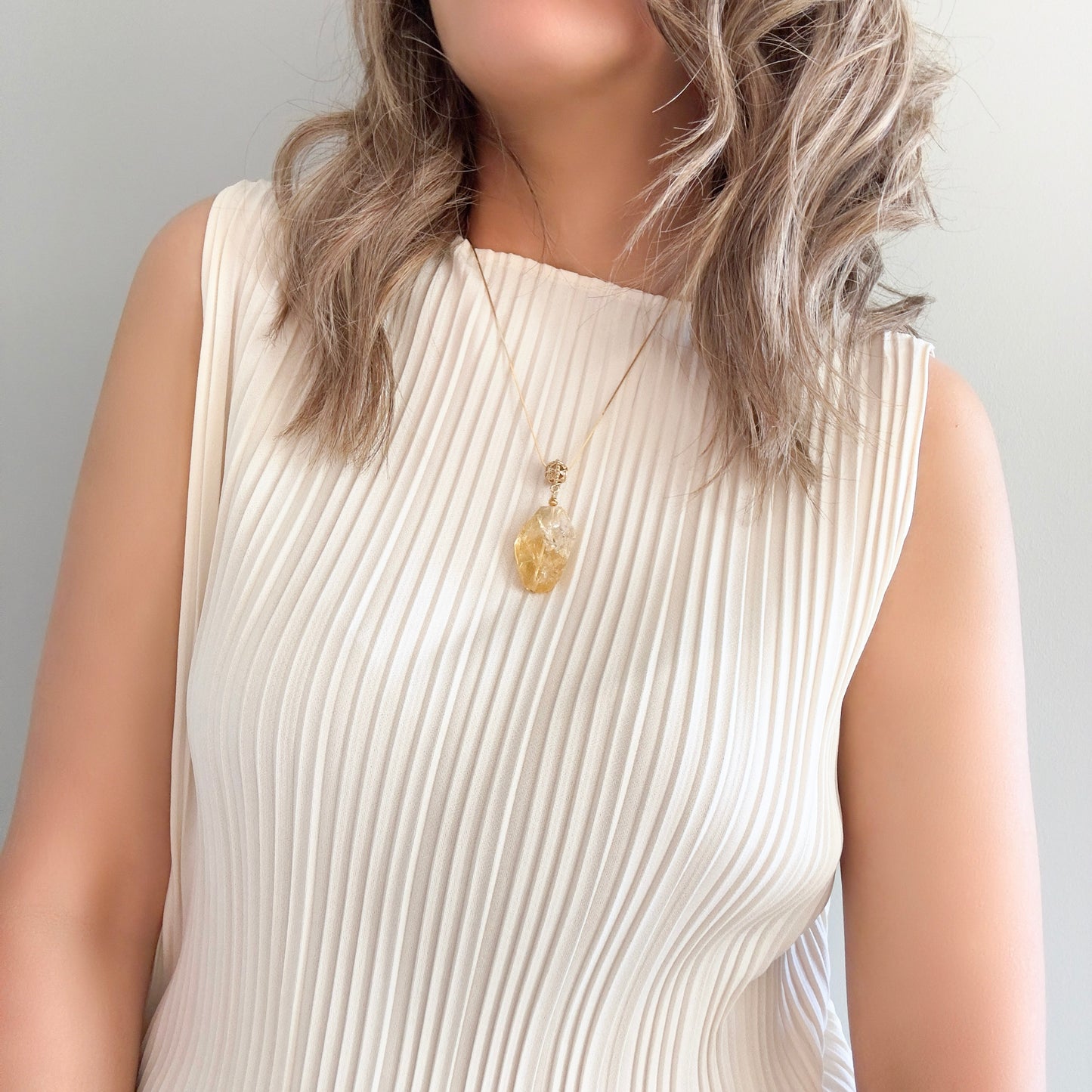 Joy Pendant with Citrine and Gold