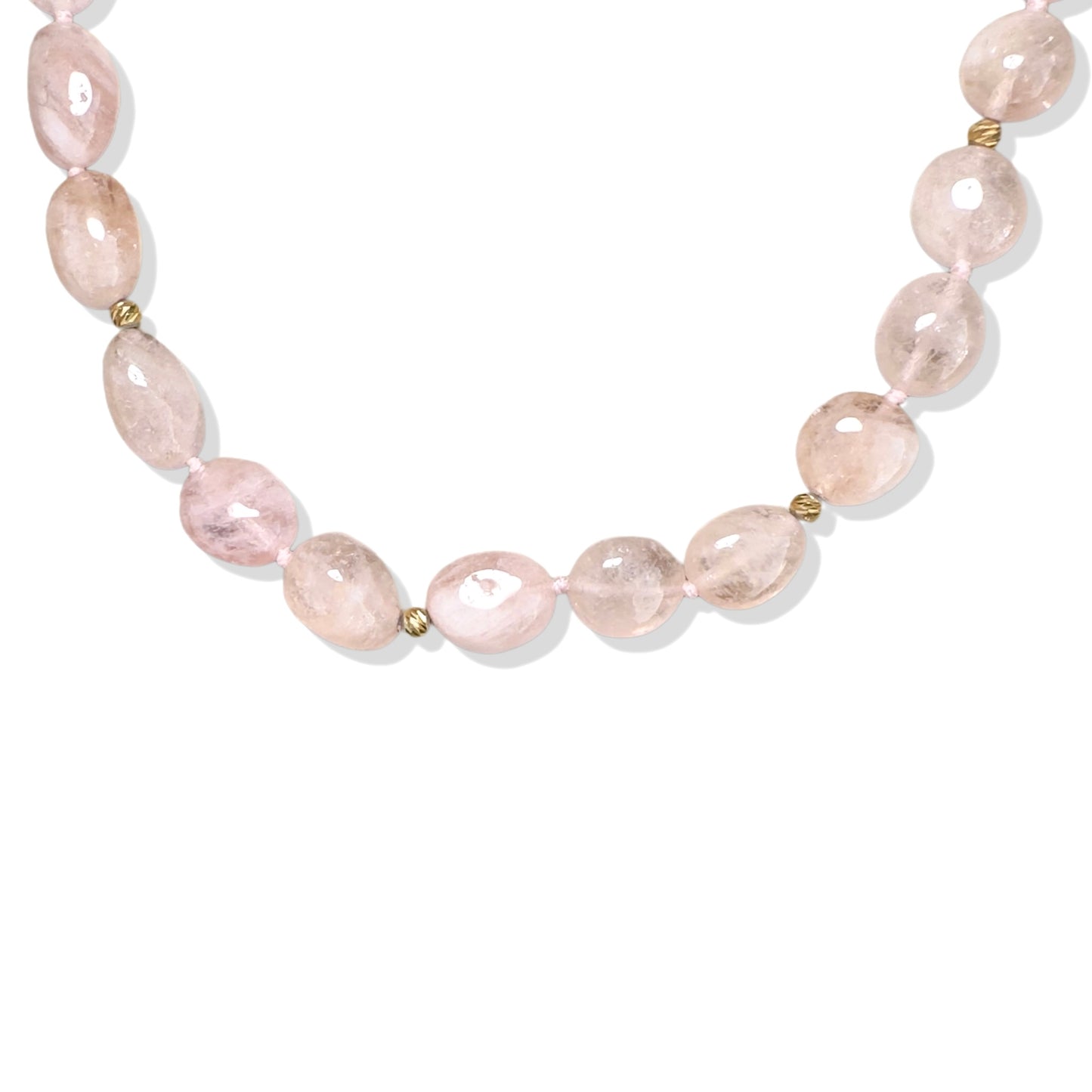 Love Necklace with Morganite and Jade Vase Carving Bead