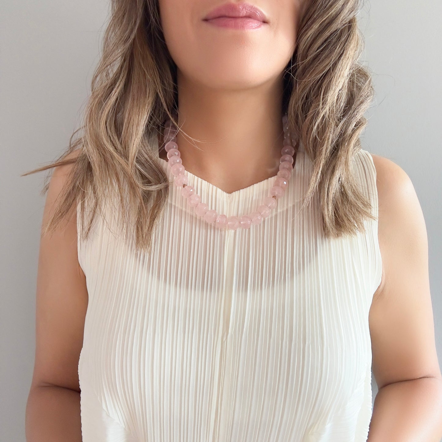 Love Necklace with Rose Quartz