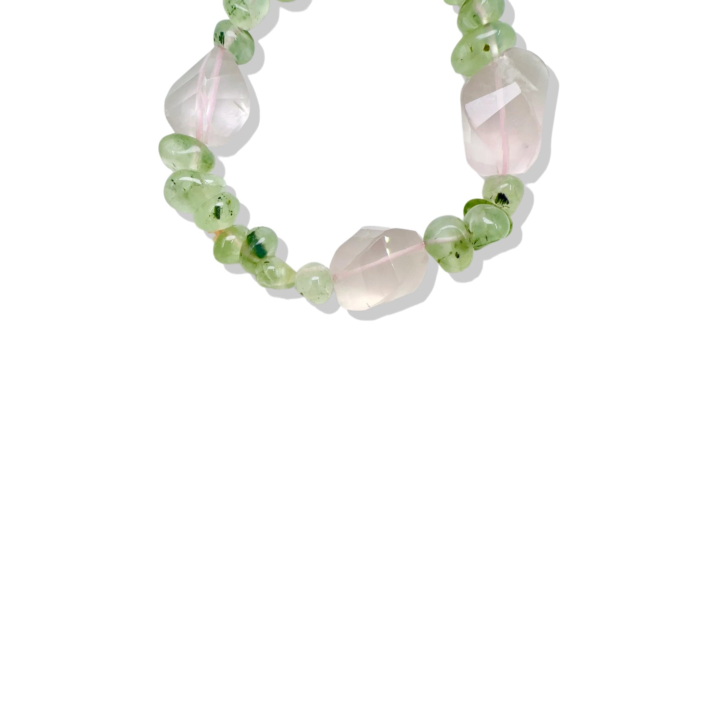 Love Bracelet with Rose Quartz and Prehnite
