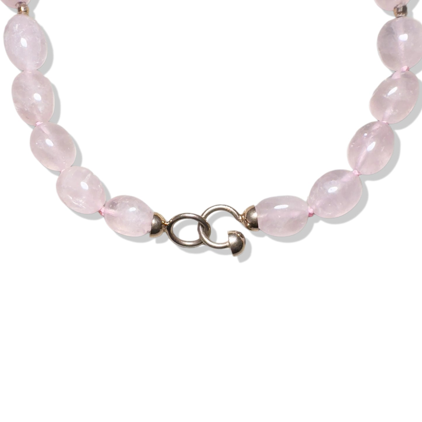 Love Necklace with Rose Quartz and Keshi Pearl