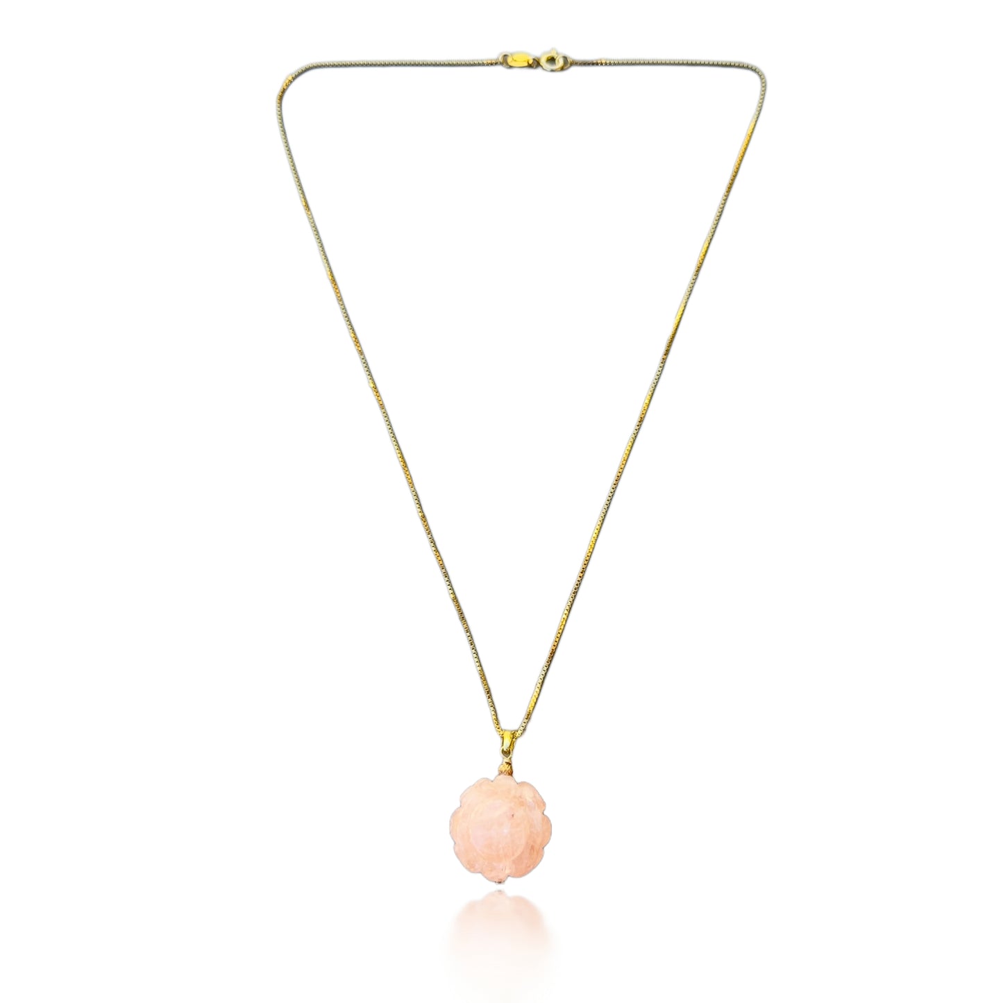 Love Pendant with Morganite Carving and Gold