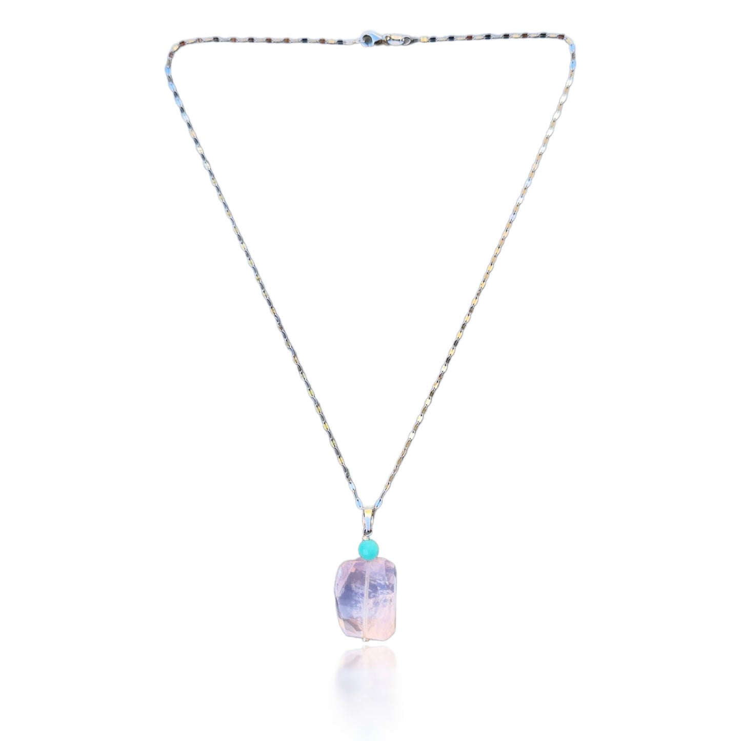 Love Pendant Necklace with Rose Quartz and Amazonite