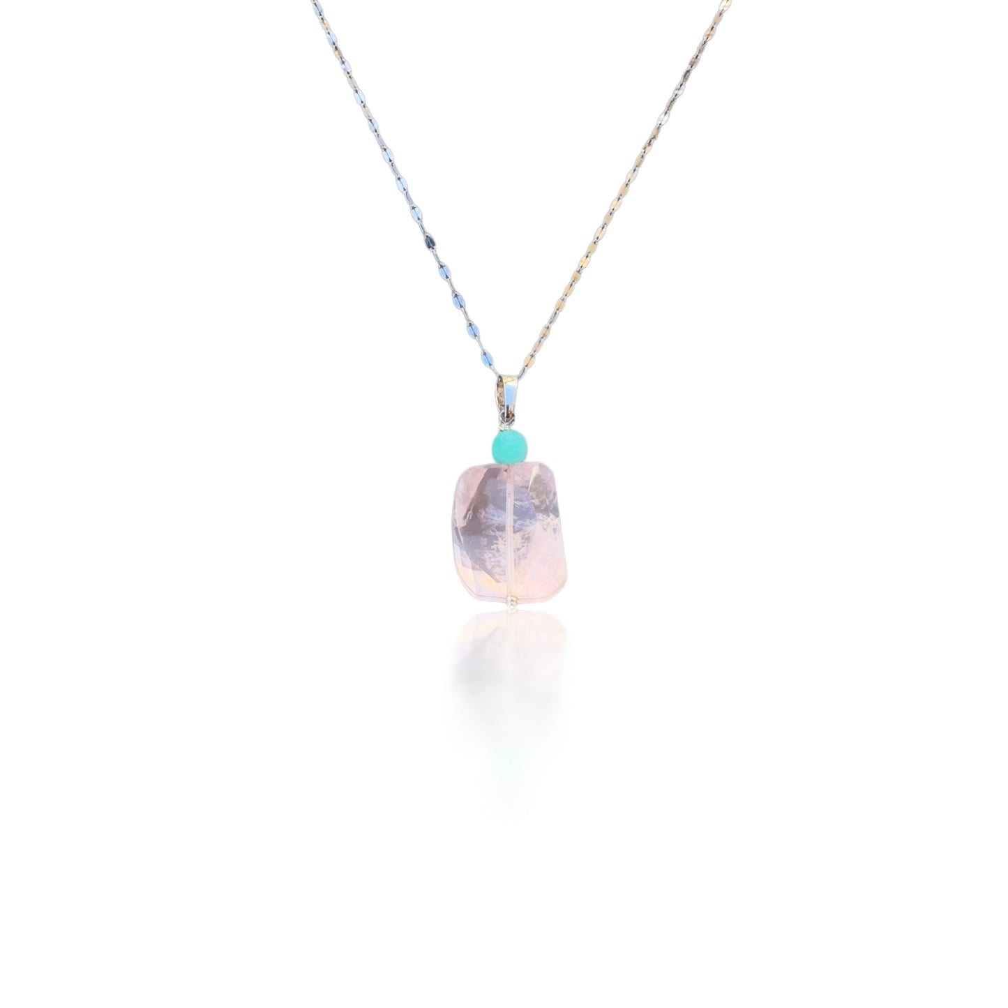 Love Pendant Necklace with Rose Quartz and Amazonite