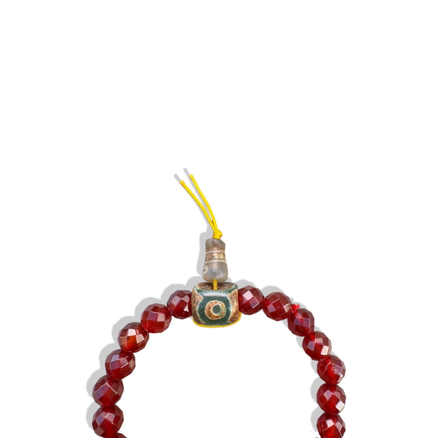 Motivation Bracelet with Red Carnelian, Burma Jade and Tibet Agate Gourd