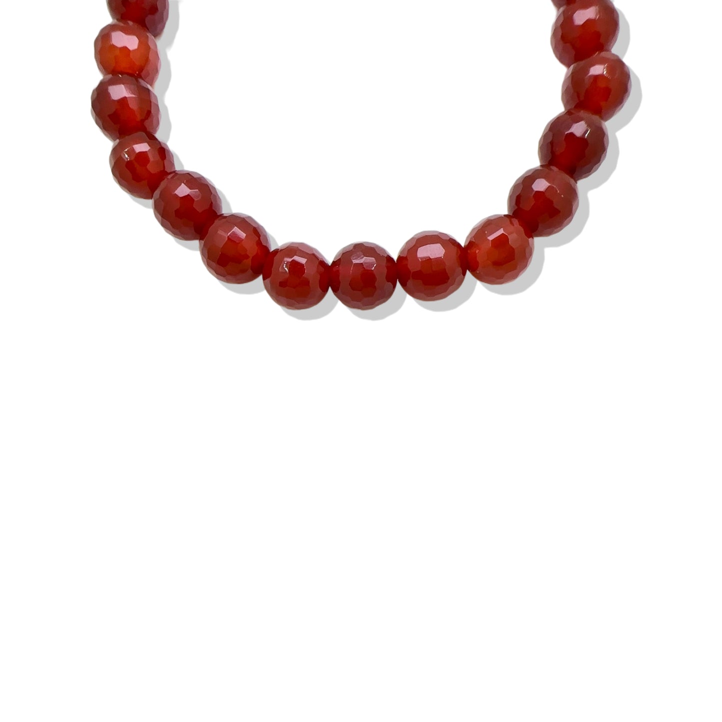 Motivation Bracelet with Red Carnelian, Jade Gourd Charm Stretch Bracelet