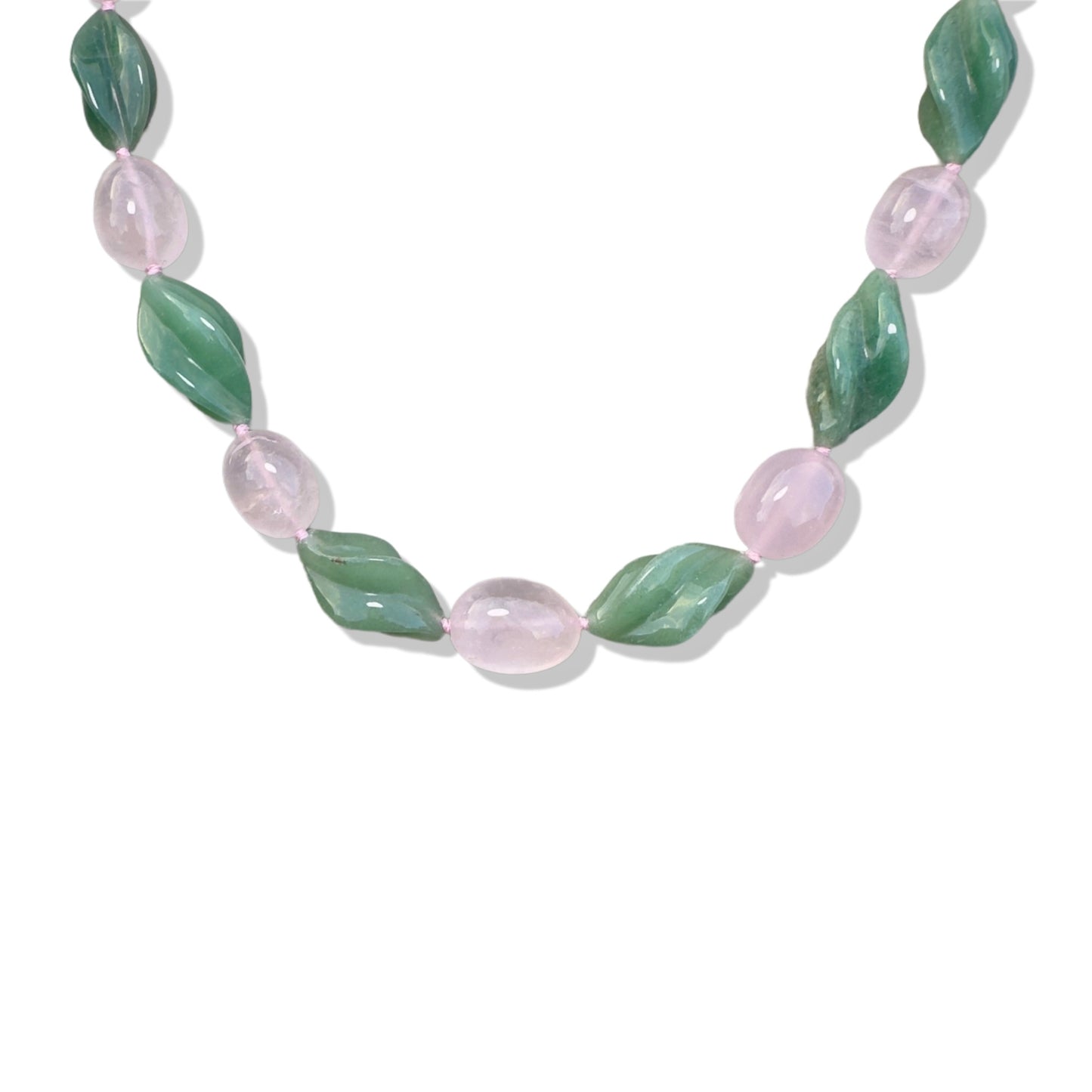 Opportunity Necklace with Green Aventurine and Rose Quartz