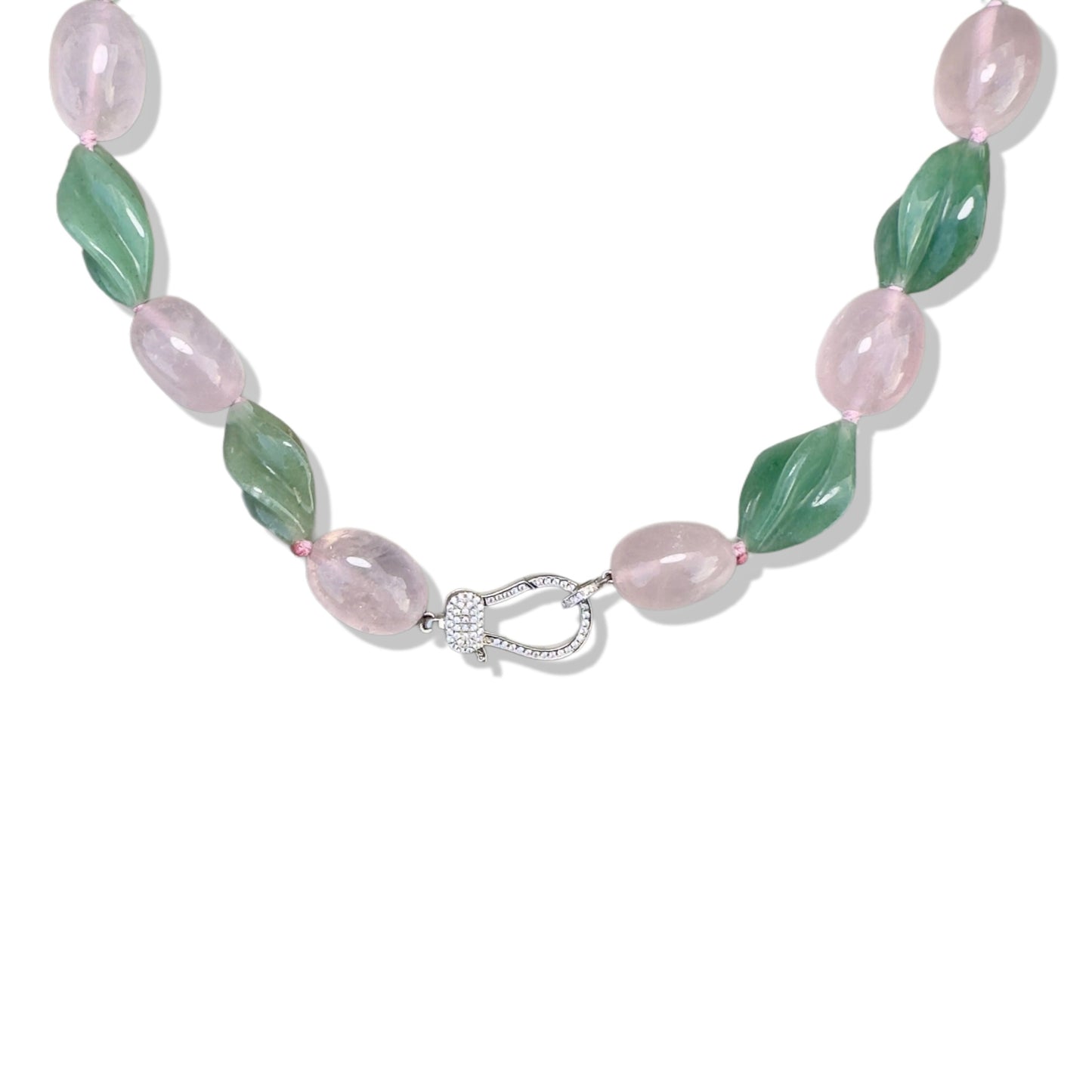 Opportunity Necklace with Green Aventurine and Rose Quartz