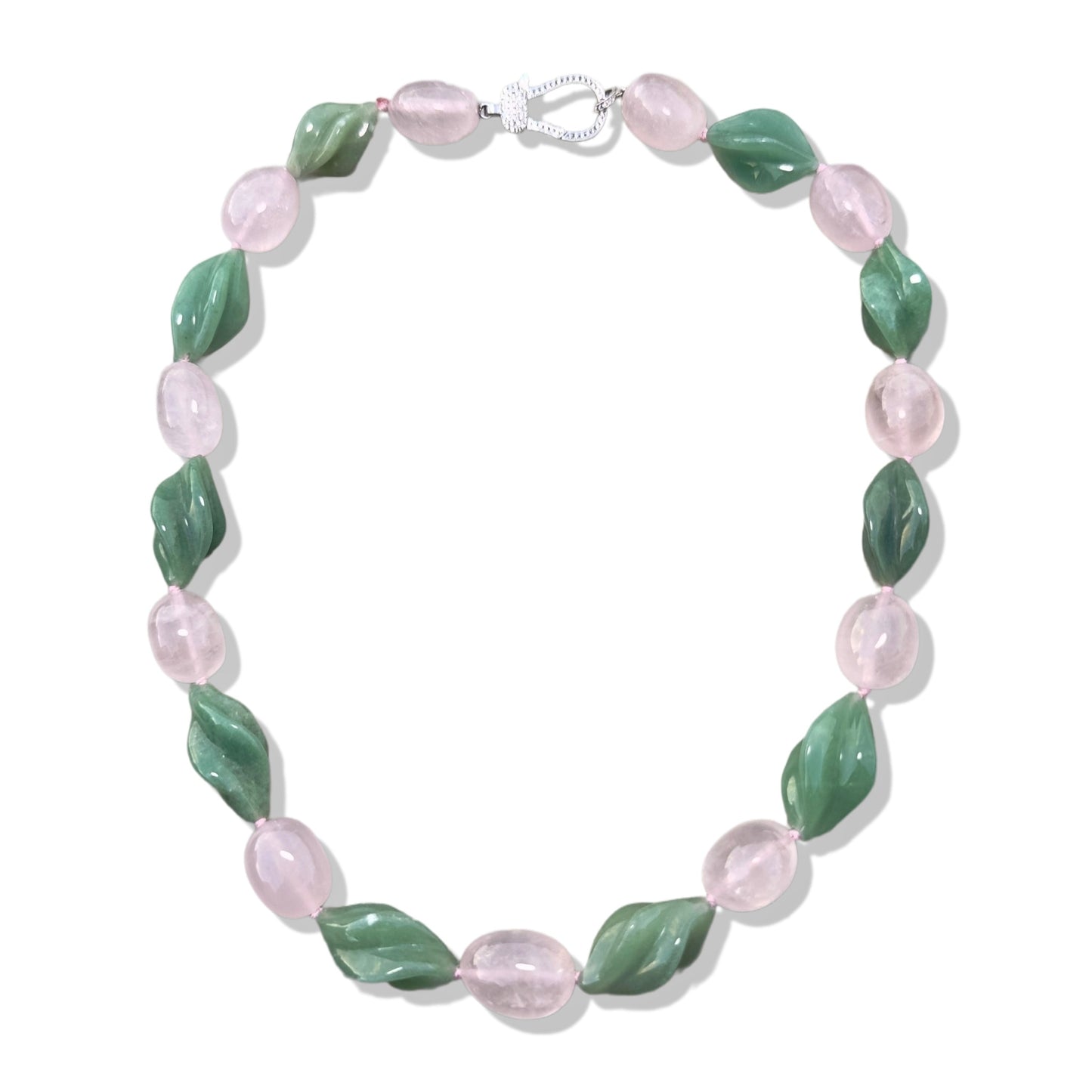 Opportunity Necklace with Green Aventurine and Rose Quartz