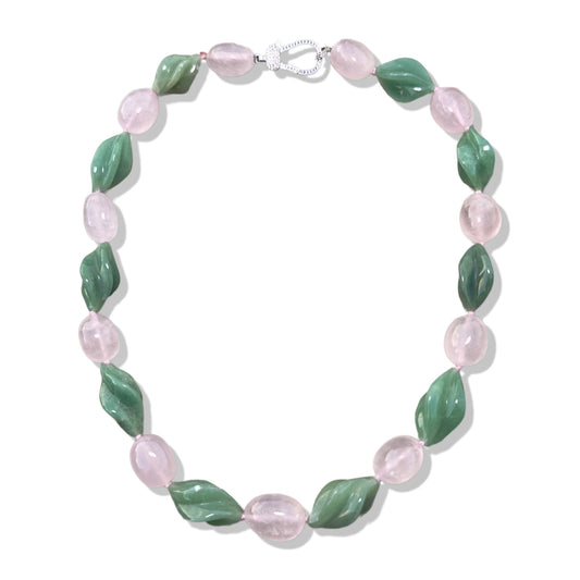 Opportunity Necklace with Green Aventurine and Rose Quartz