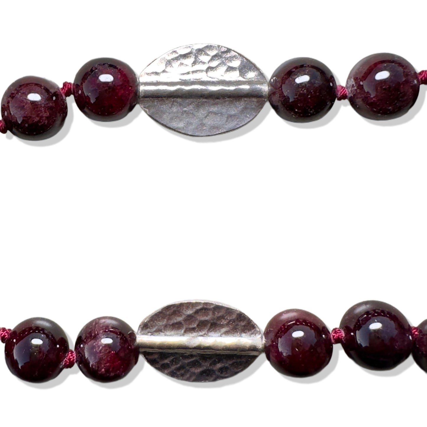 Passion Necklace with Garnet, Burma Jade Pendant and Pure Silver Bead