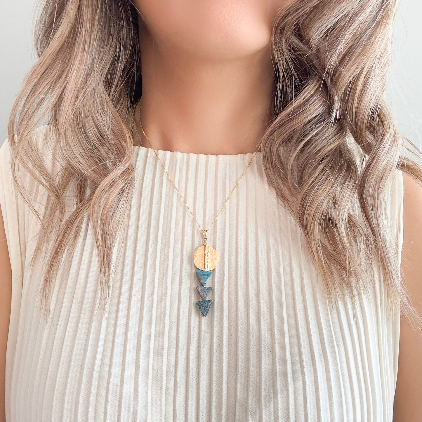 Peace Pendant with Blue Picture Jasper