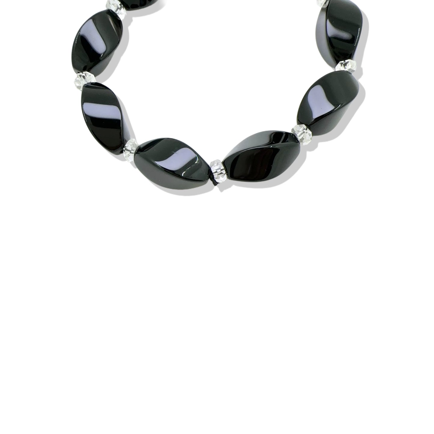 Protection Bracelet with Black Onyx, Clear Quartz and Freshwater Baroque Pearl