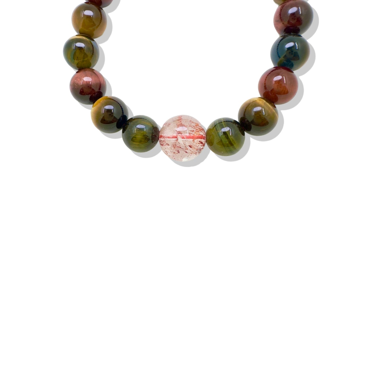 Protection Bracelet with Tiger's Eye and Red Rutilated Quartz