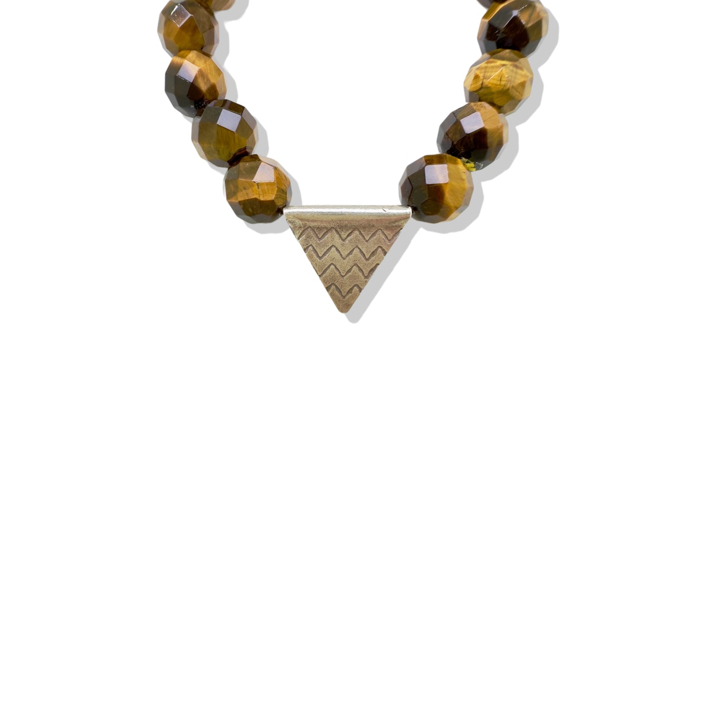 Protection Bracelet with Tiger's Eye and Pure Silver Bead