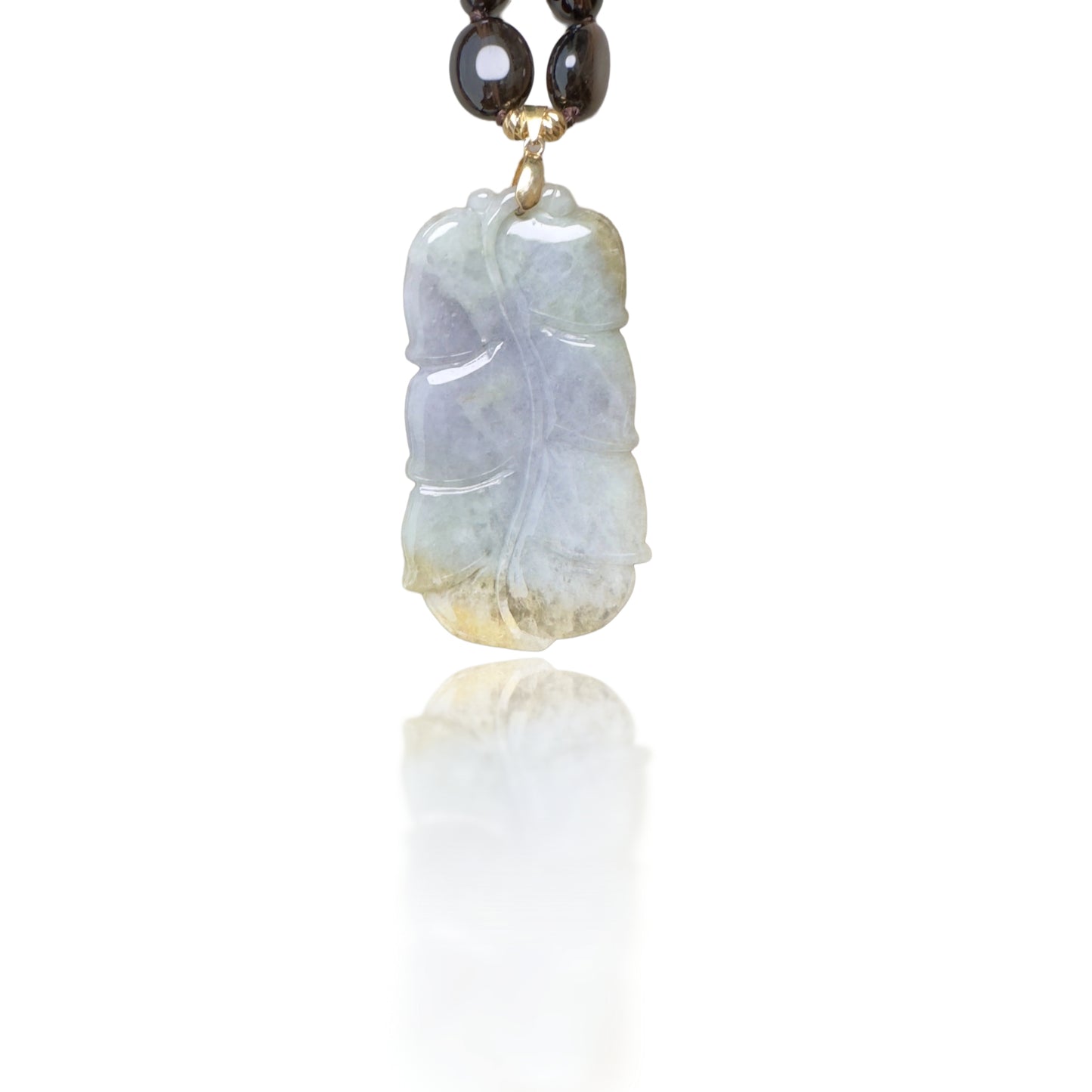 Protection Necklace with Smoky Quartz and Lizard Jade Carving