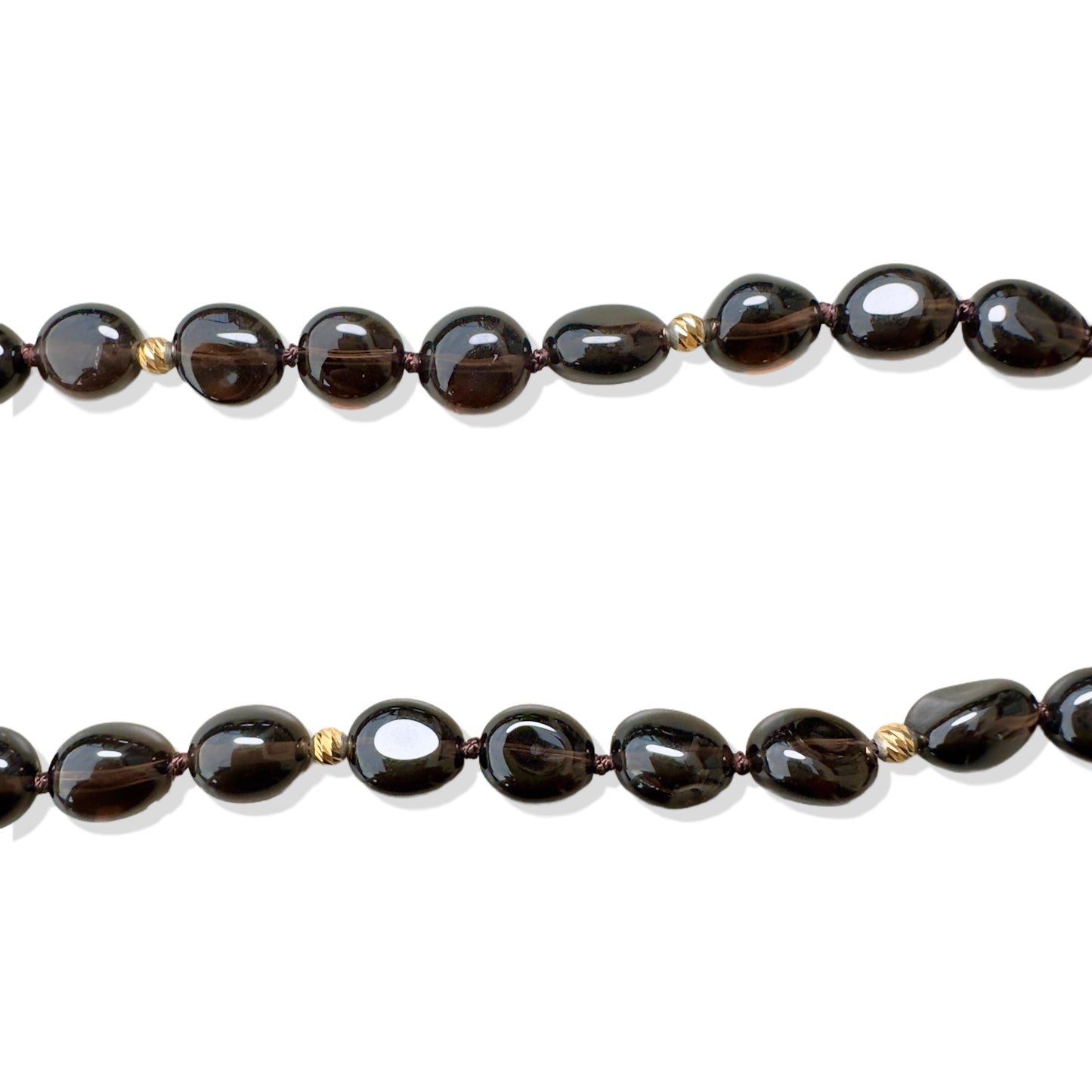 Protection Necklace with Smoky Quartz and Lizard Jade Carving