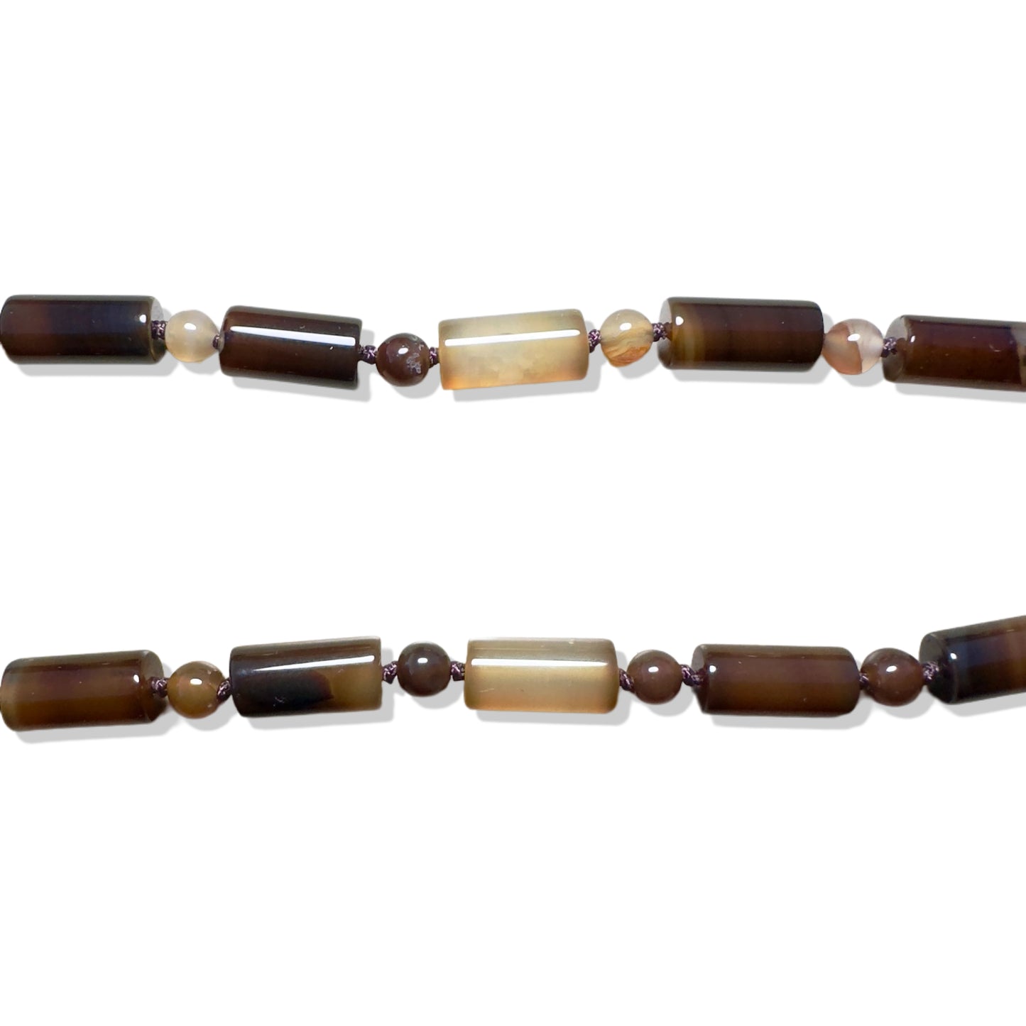 Protection Necklace with Lace Agate and Gold Fish Jade Carving