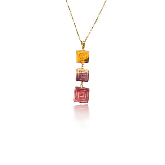 Protection Pendant with Mookaite and Gold