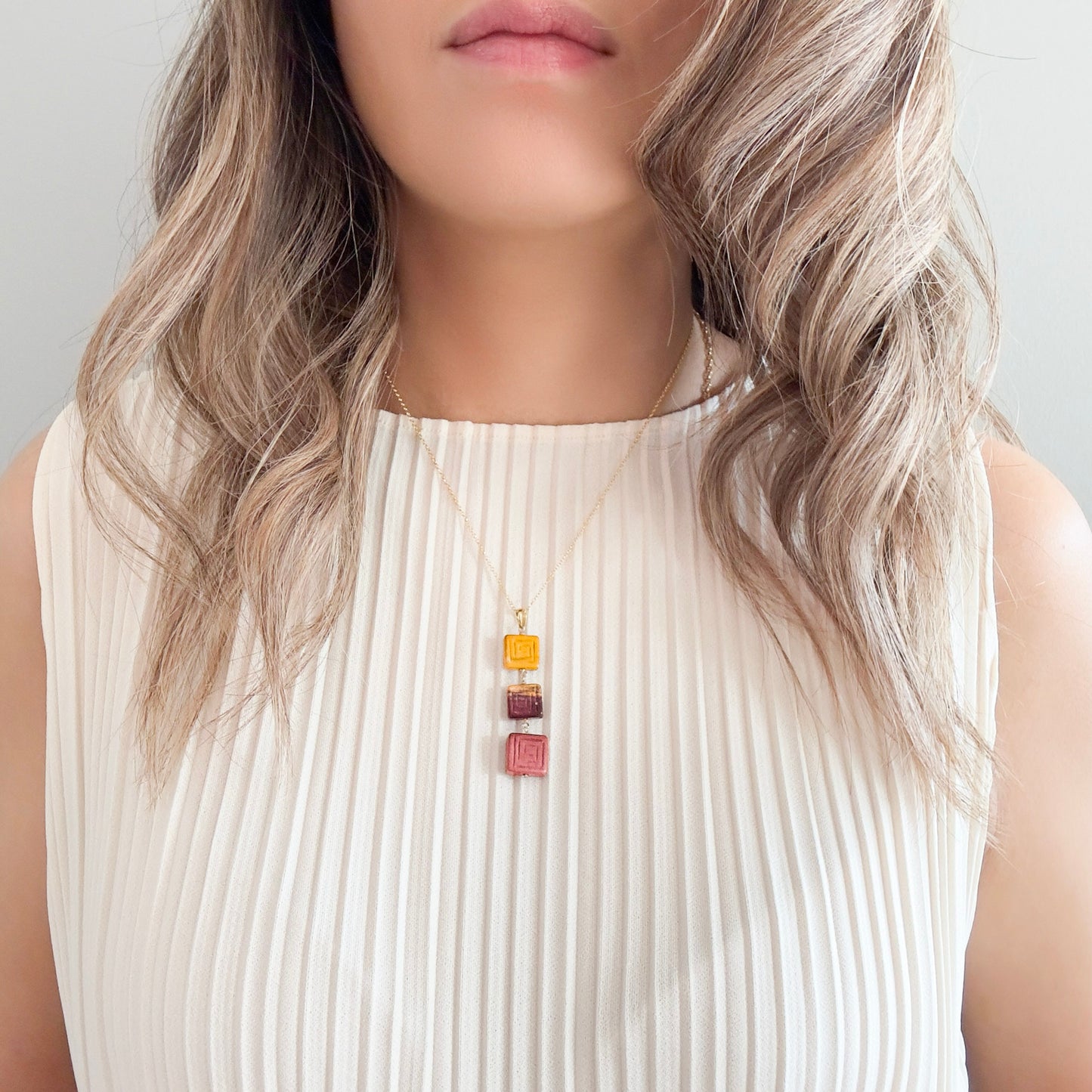 Protection Pendant with Mookaite and Gold