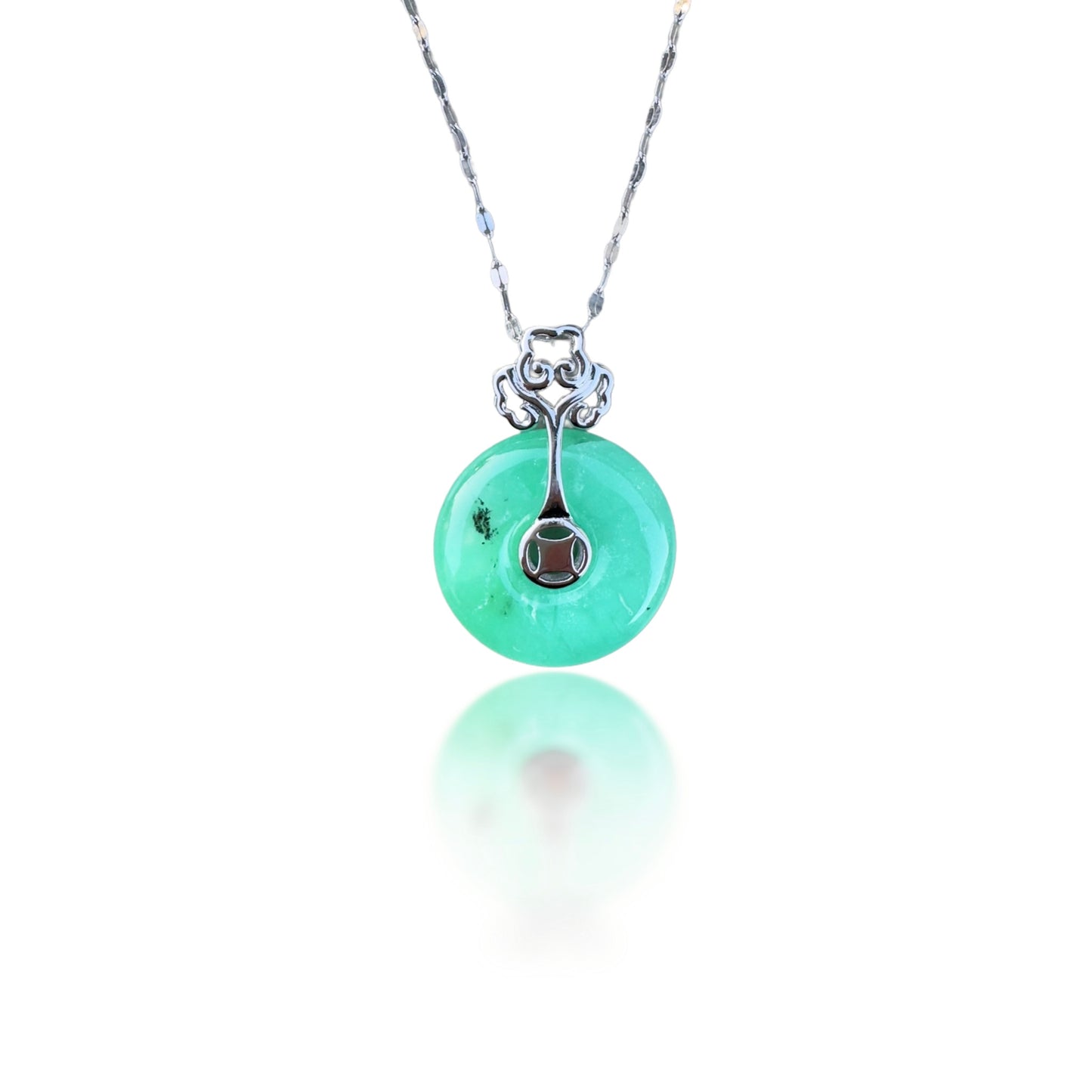 Renewal Necklace with Chrysoprase Donut Ruyi Pendant