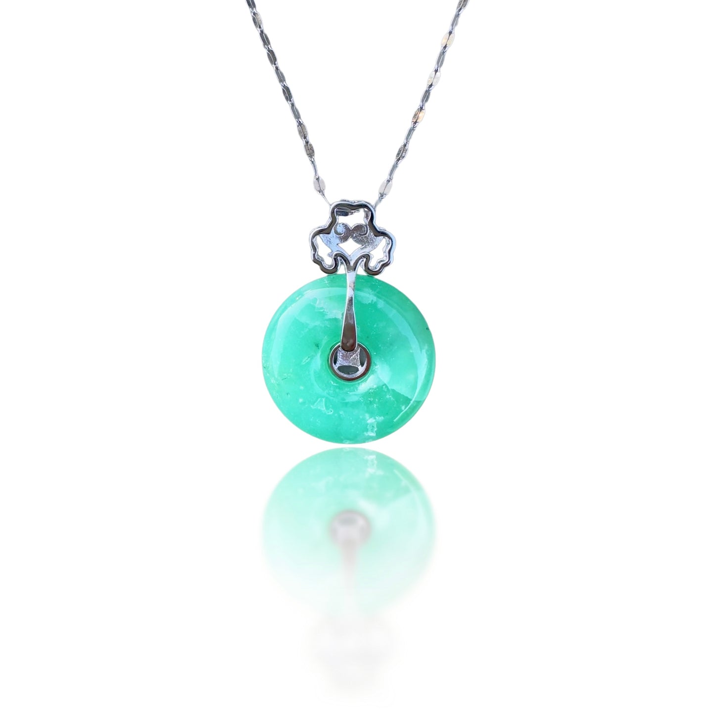 Renewal Necklace with Chrysoprase Donut Ruyi Pendant