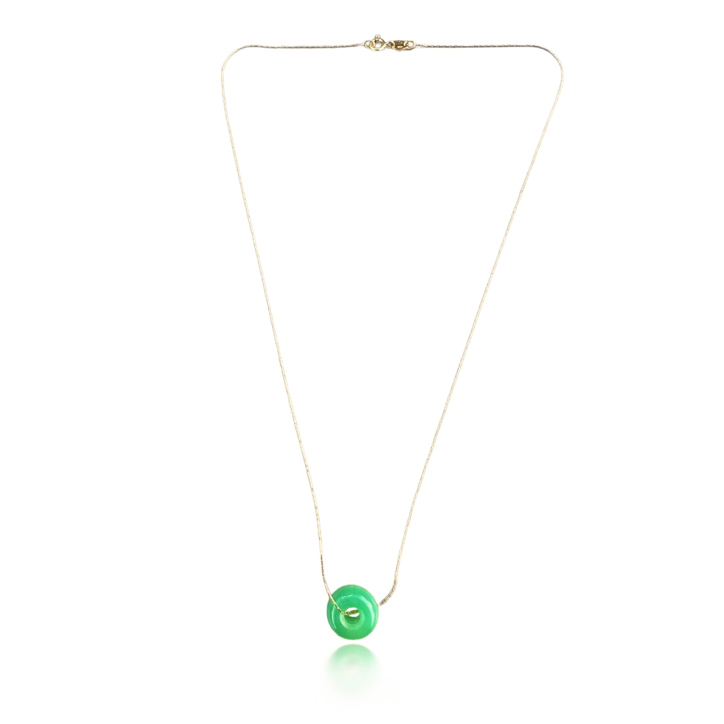 Renewal Pendant with Chrysoprase Donut and Yellow Gold