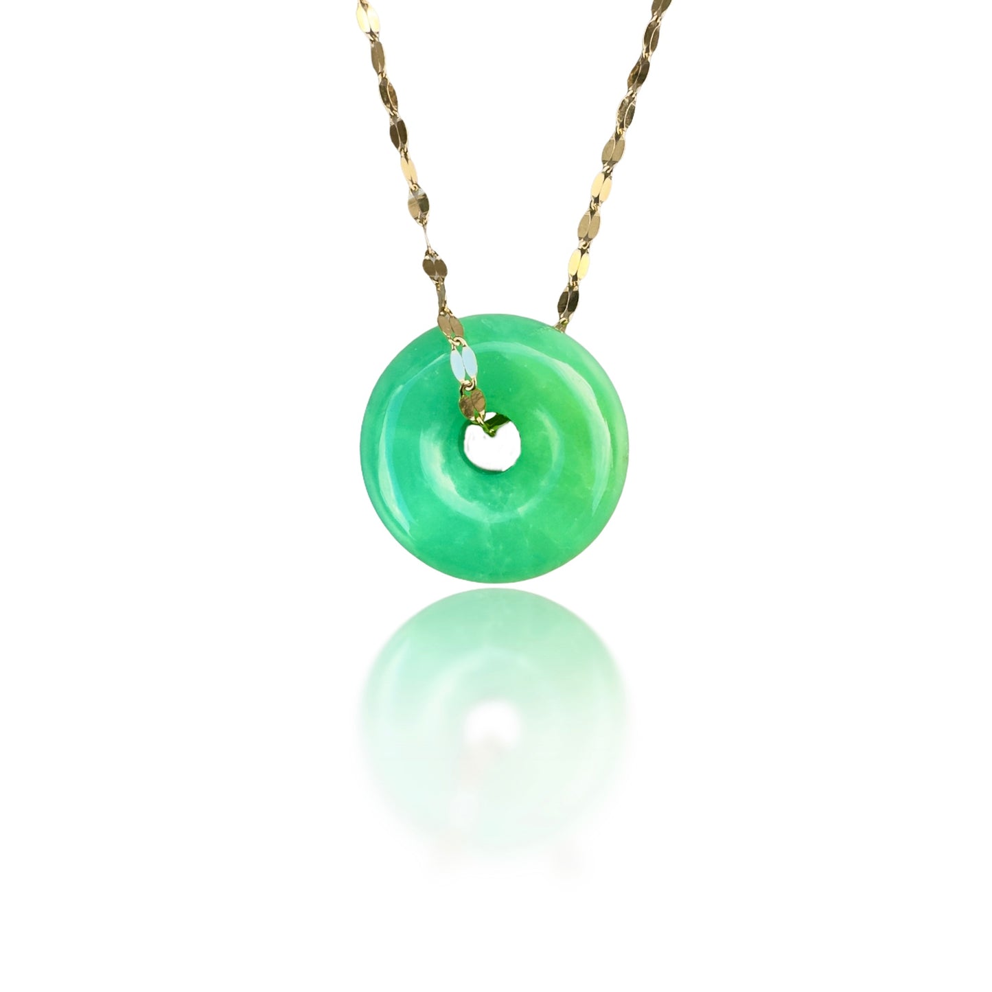 Renewal Pendant with Chrysoprase Donut and Yellow Gold