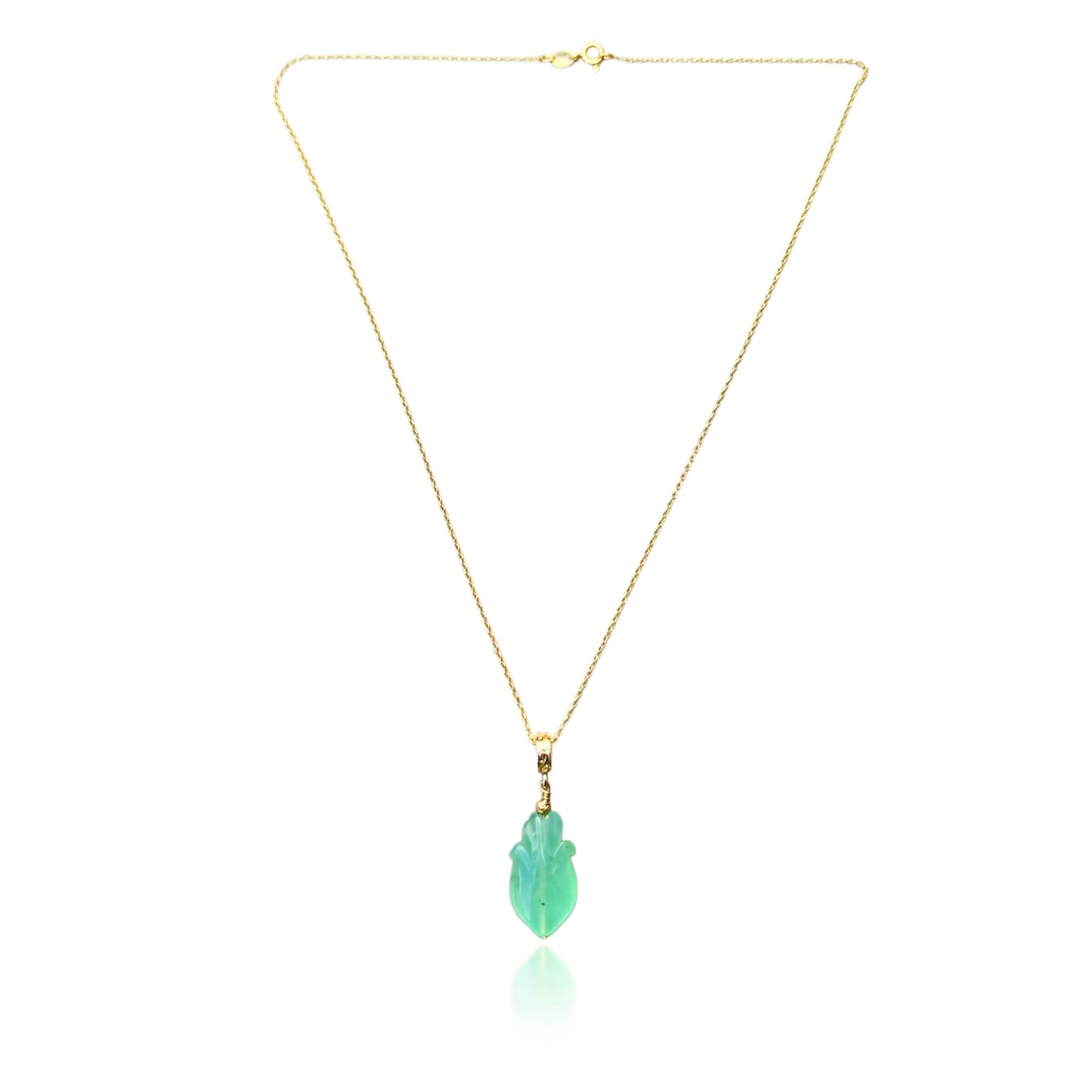 Renewal Pendant with Chrysoprase and Yellow Gold
