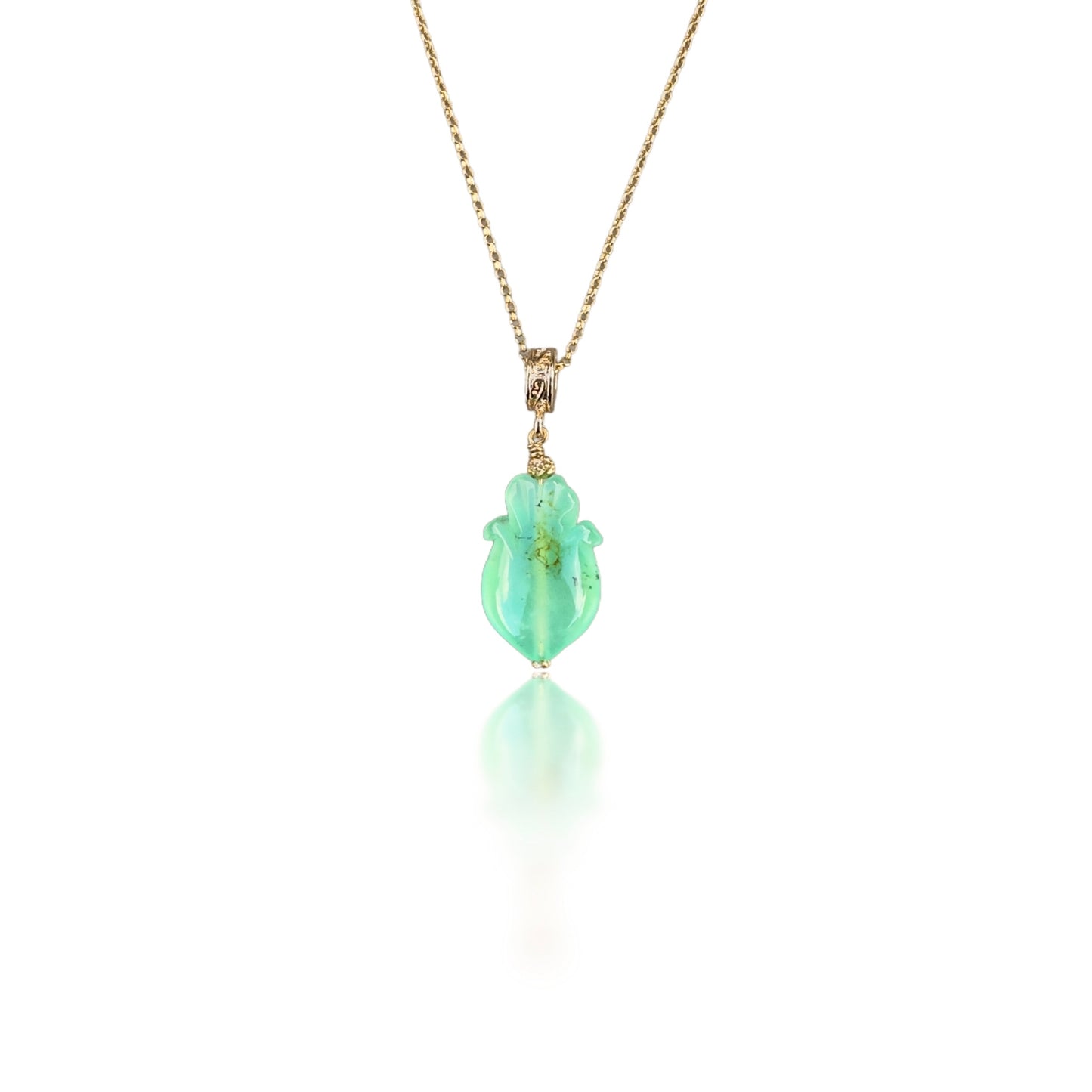 Renewal Pendant with Chrysoprase and Yellow Gold