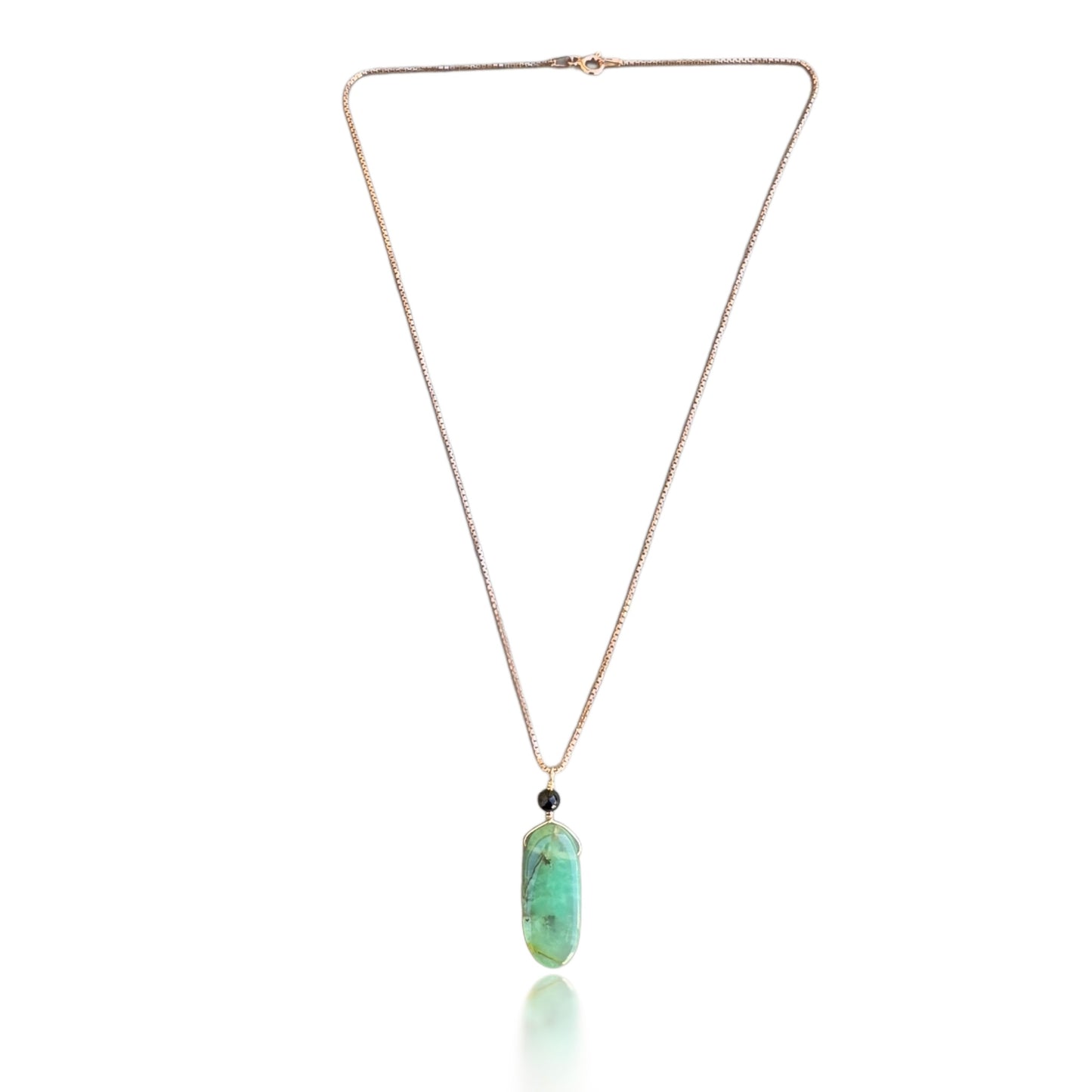 Renewal Pendant with Chrysoprase, Onyx and Rose Gold