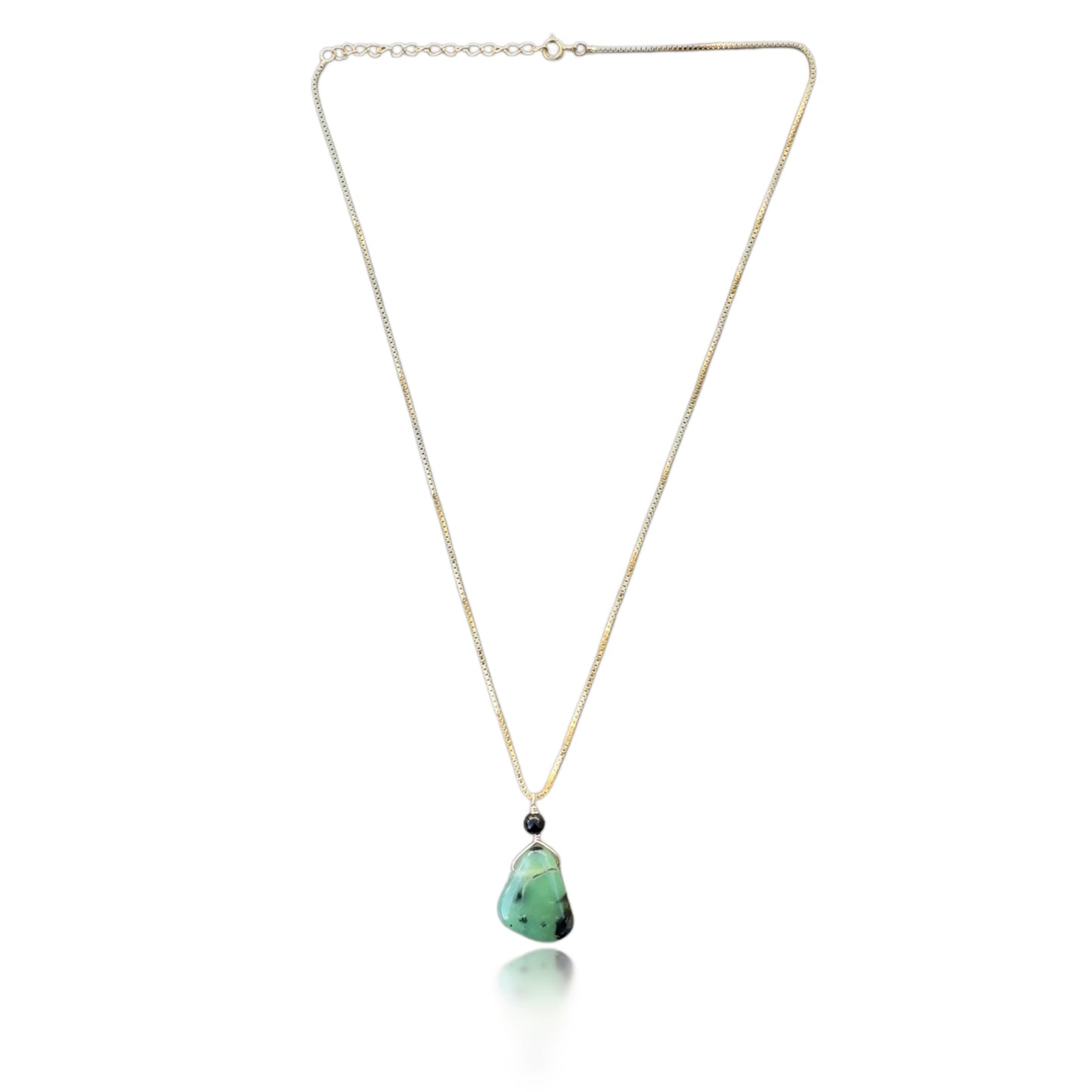 Renewal Pendant with Chrysoprase, Onyx and Yellow Gold