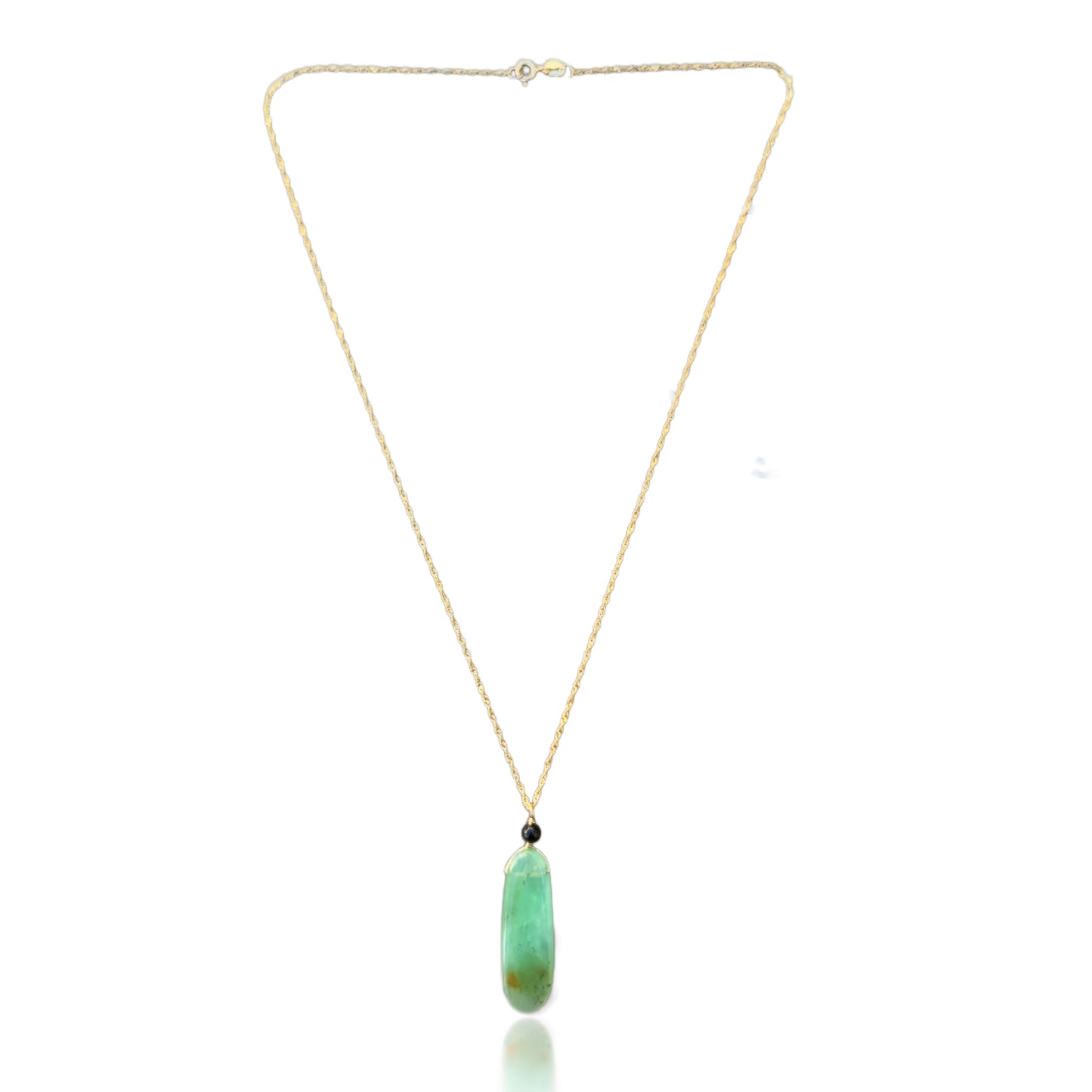 Renewal Pendant with Chrysoprase, Onyx and Gold chain