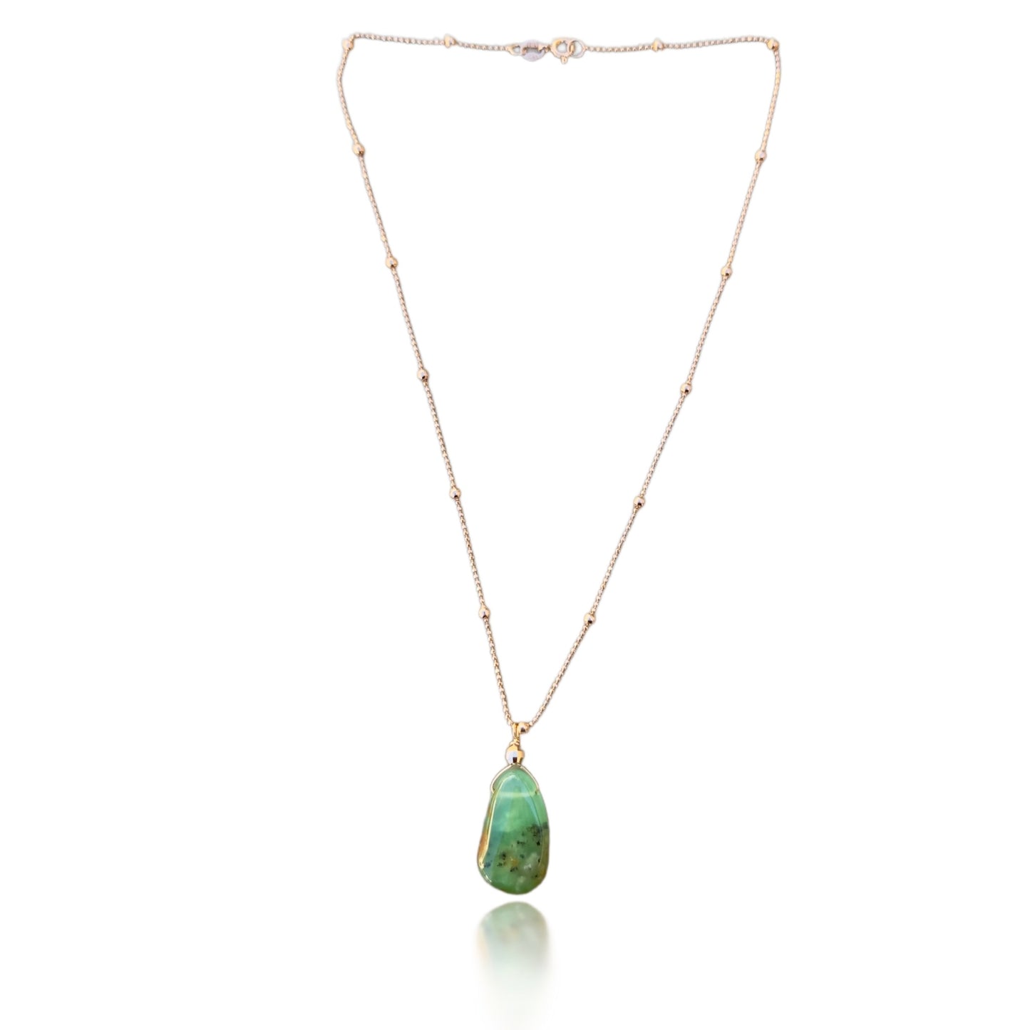 Renewal Pendant with Chrysoprase and Rose Gold