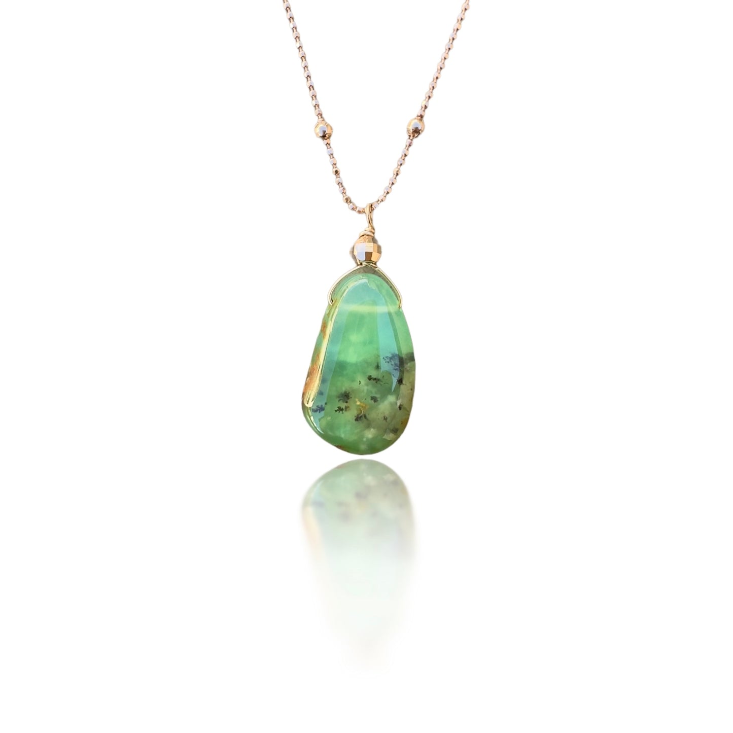 Renewal Pendant with Chrysoprase and Rose Gold