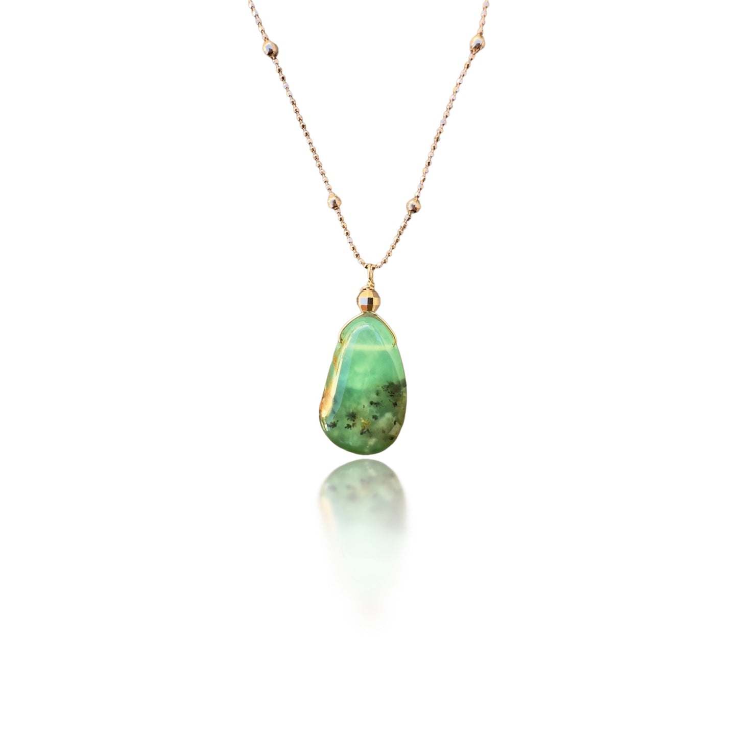 Renewal Pendant with Chrysoprase and Rose Gold