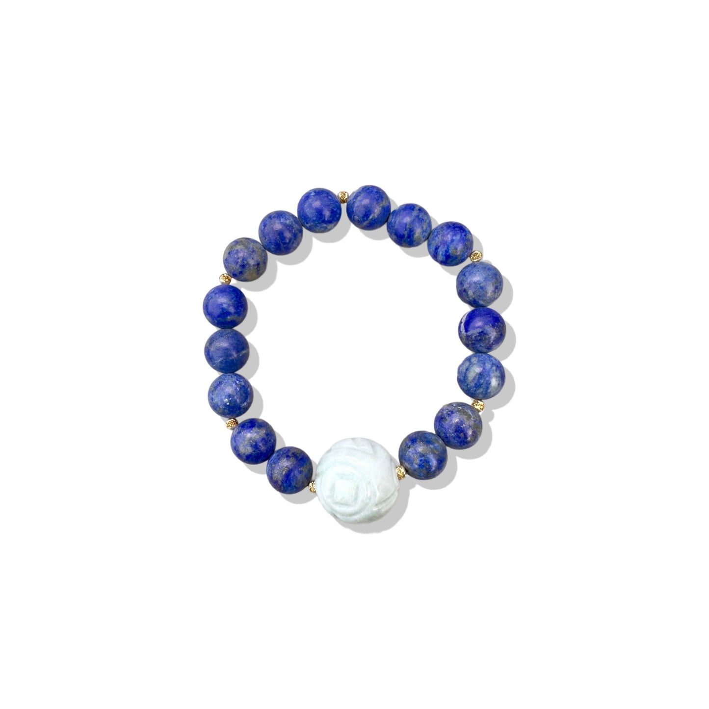 Self-awareness Bracelet with Lapis, Burma Jade Carving