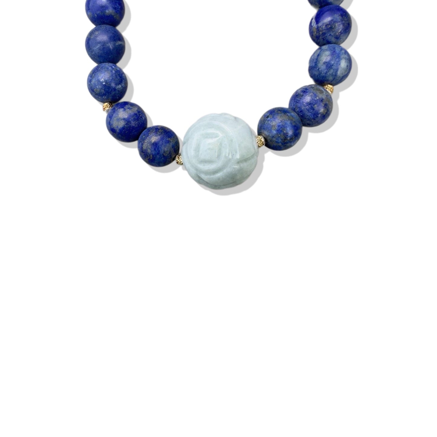 Self-awareness Bracelet with Lapis, Burma Jade Carving