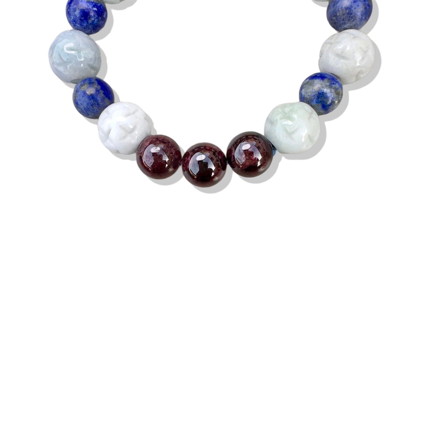 Self-awareness Bracelet with Lapis, Burma Jade and Garnet