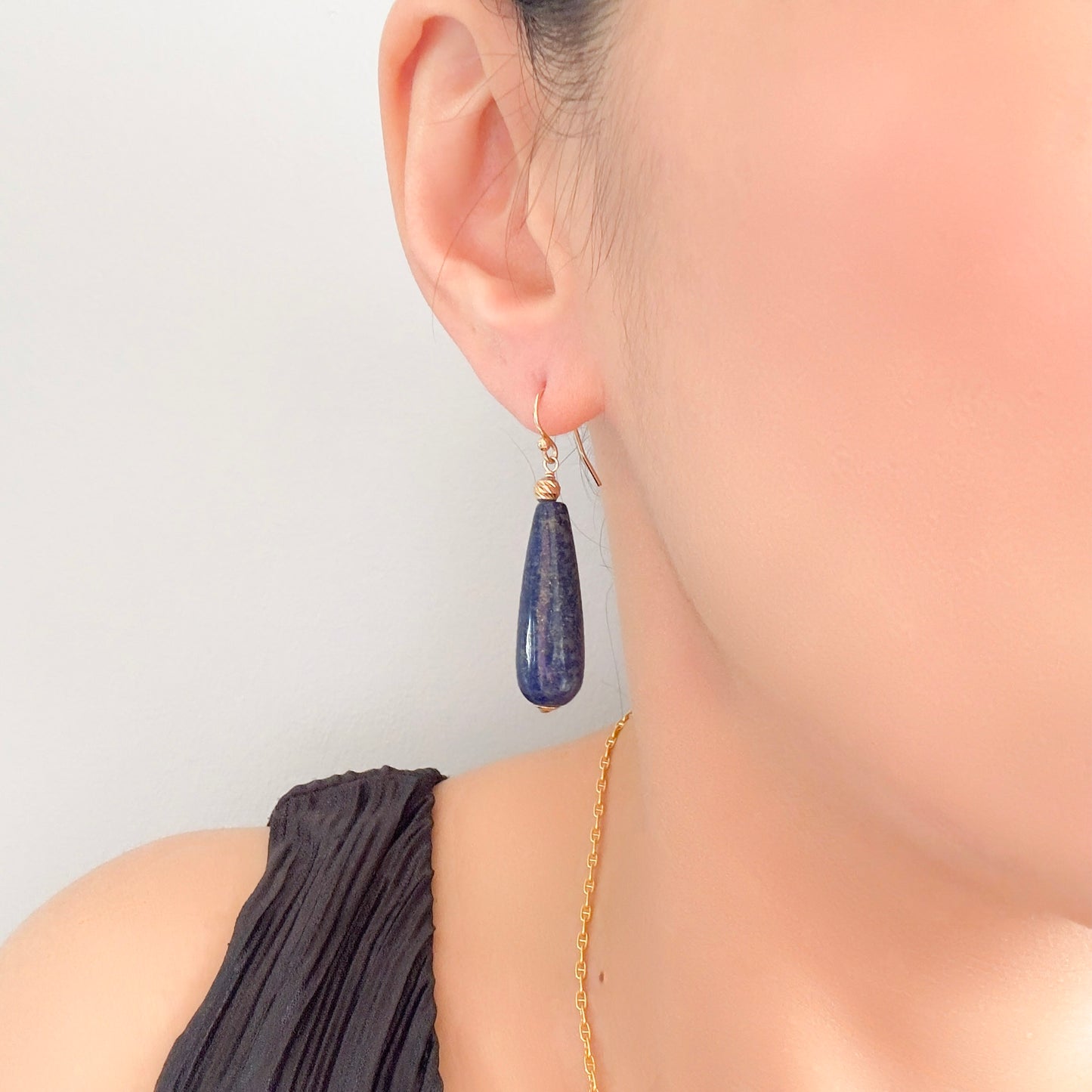 Self‑awareness Earrings with Lapis Briolette