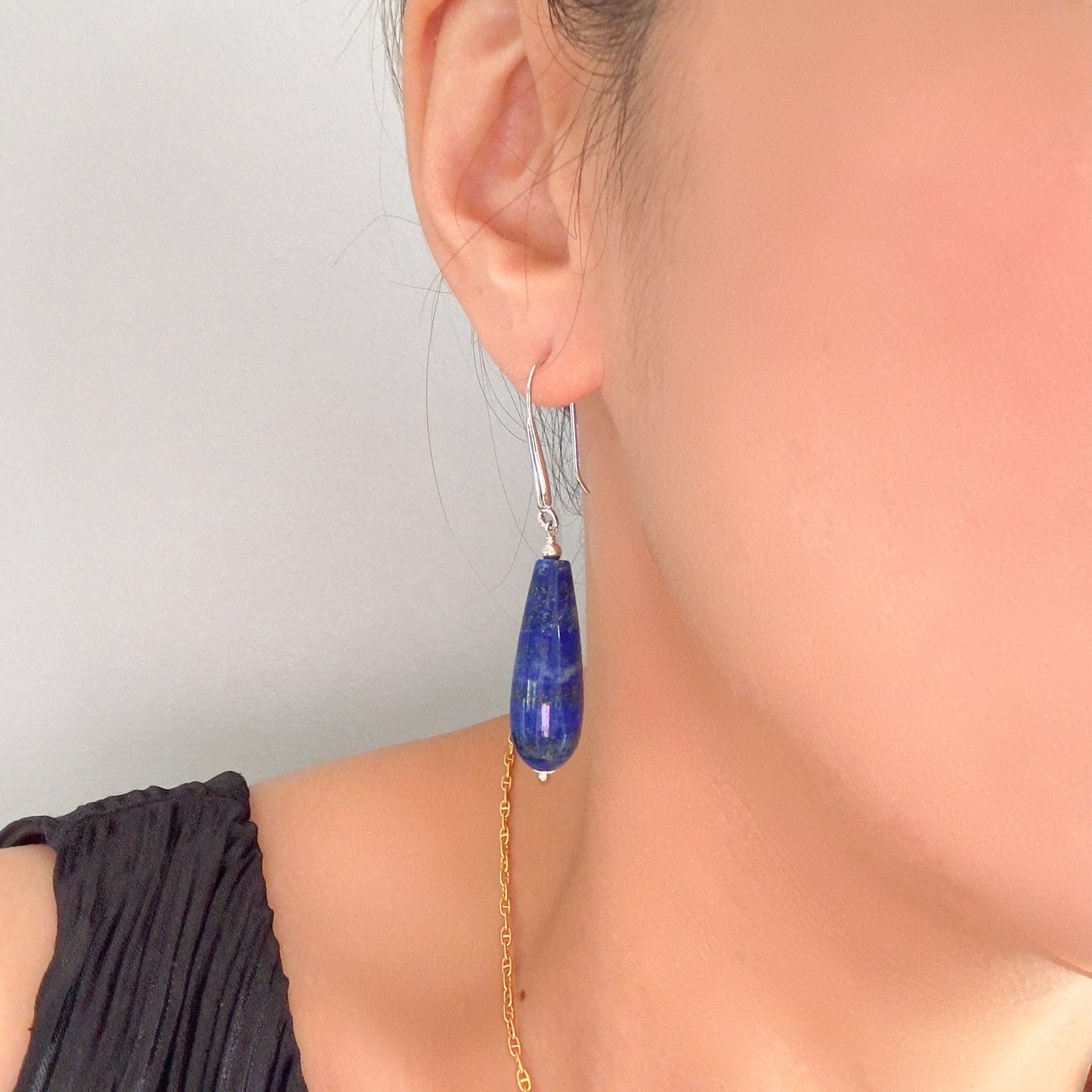 Self‑awareness Earrings with Lapis