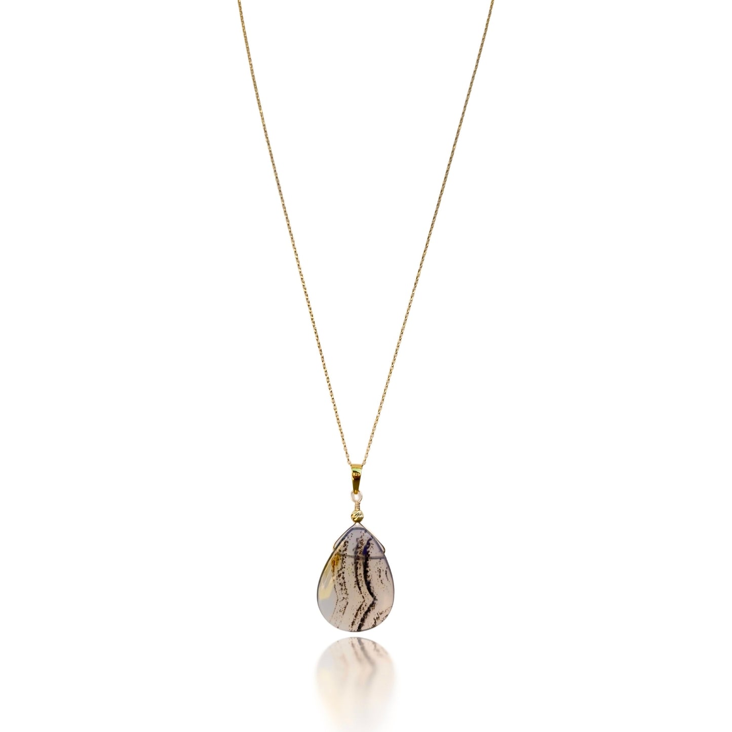 Self-confidence Pendant with Montana Agate and Gold